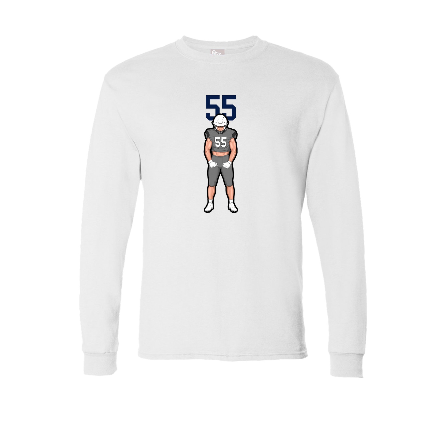 Long Sleeve Tee — Number Top in White