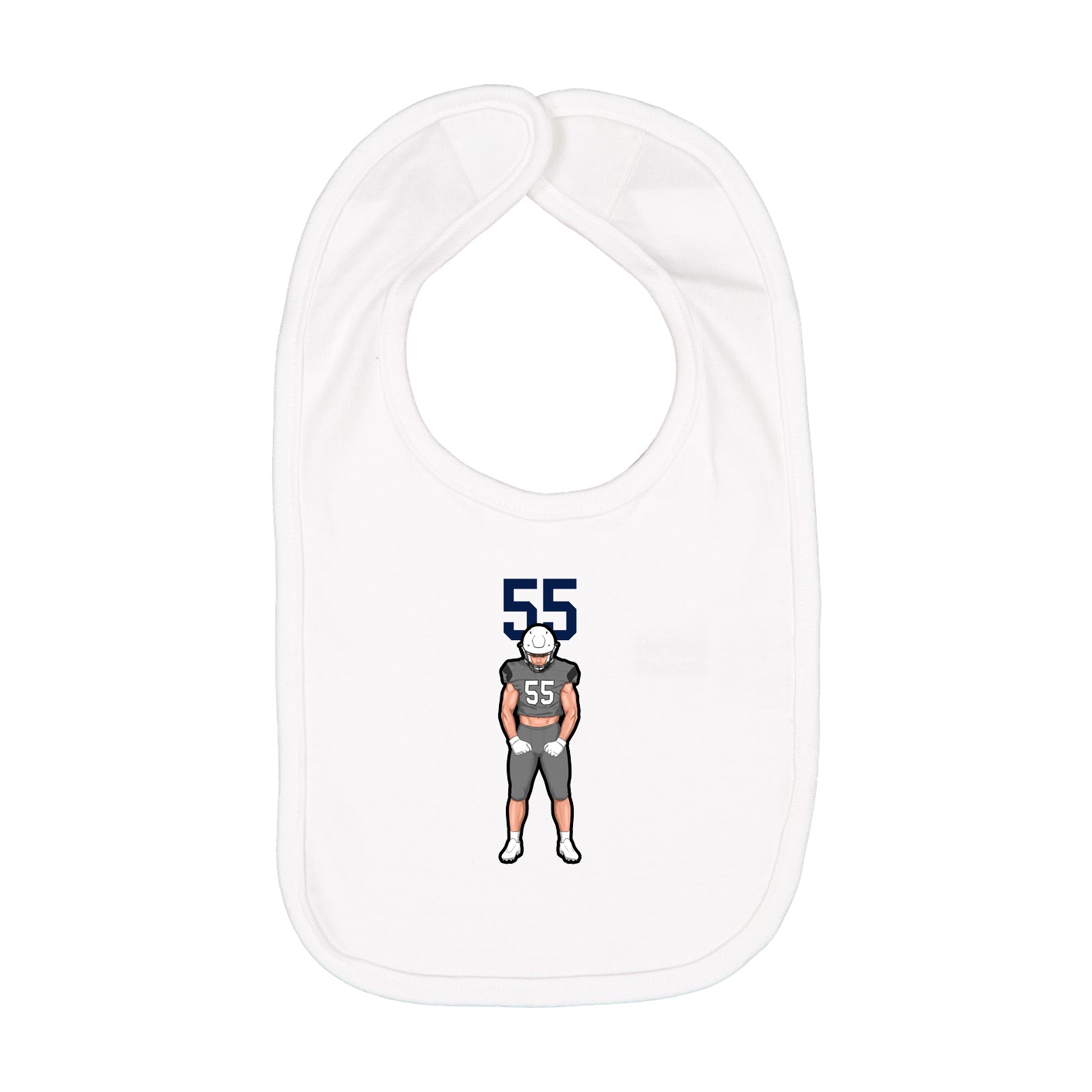 Infant Bib — Number Top in White
