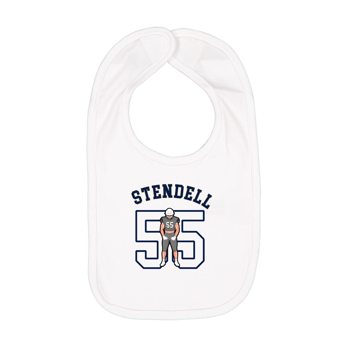Infant Bib — Shirsey Arch in White