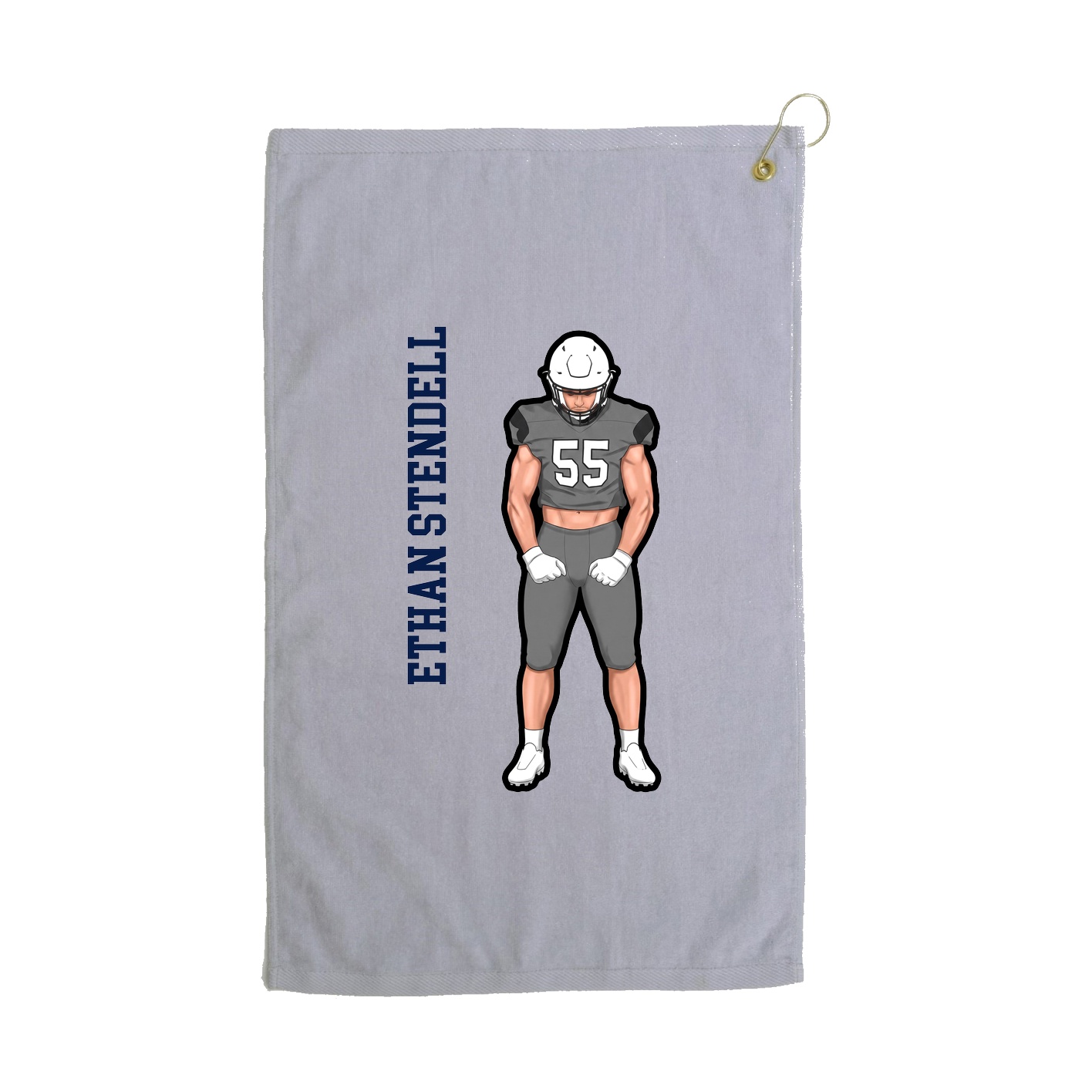 Golf Towel — Name Vertical in Grey