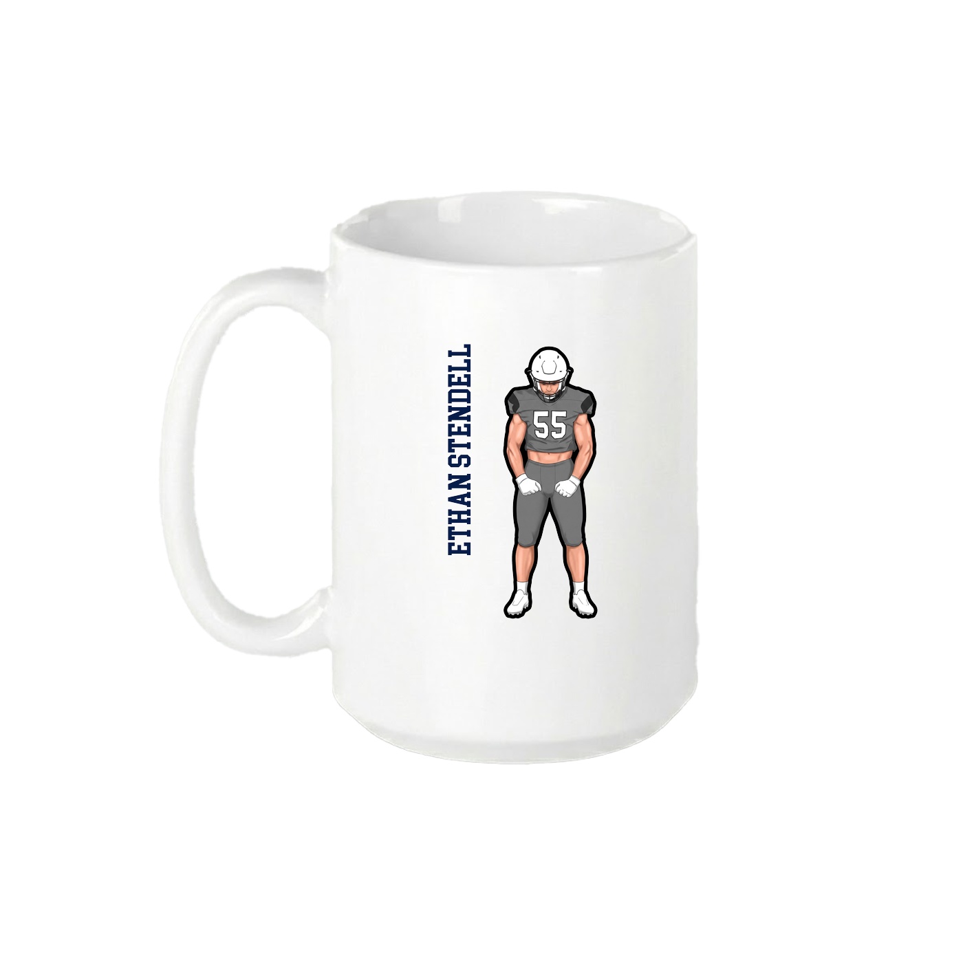 15oz Coffee Mug — Name Vertical in White