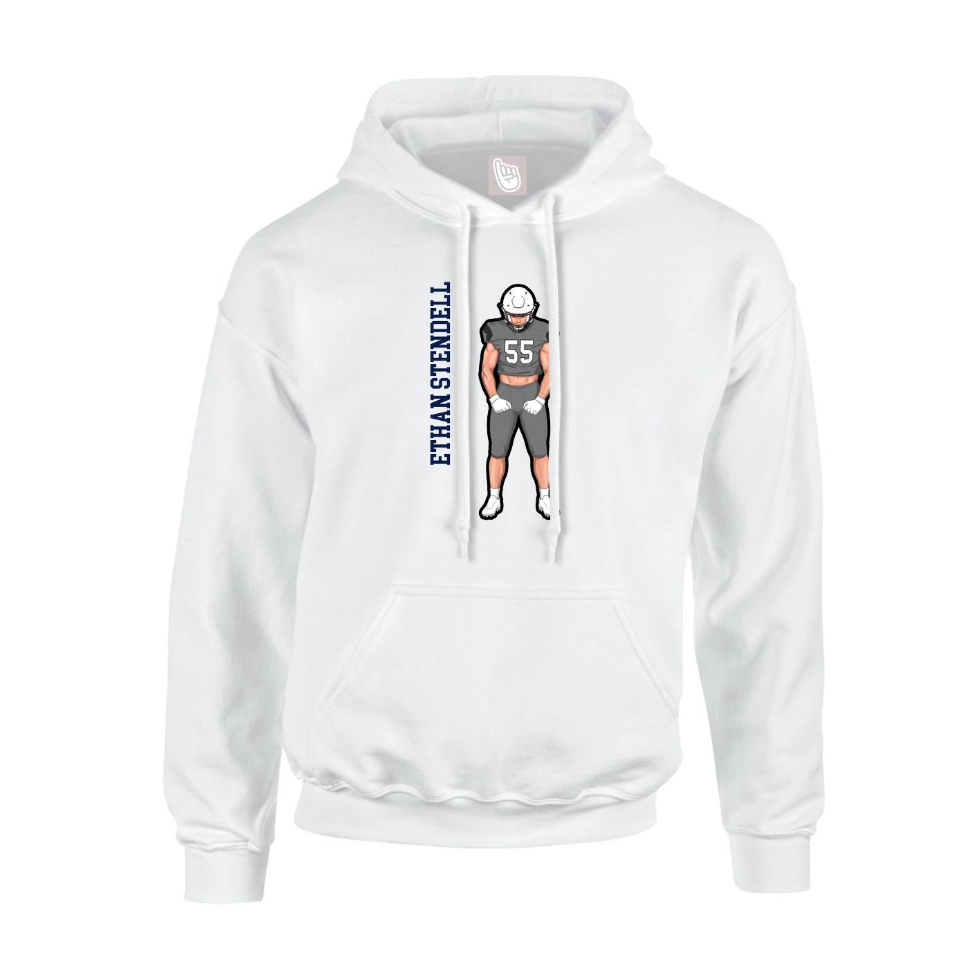 Hoodie — Name Vertical in White