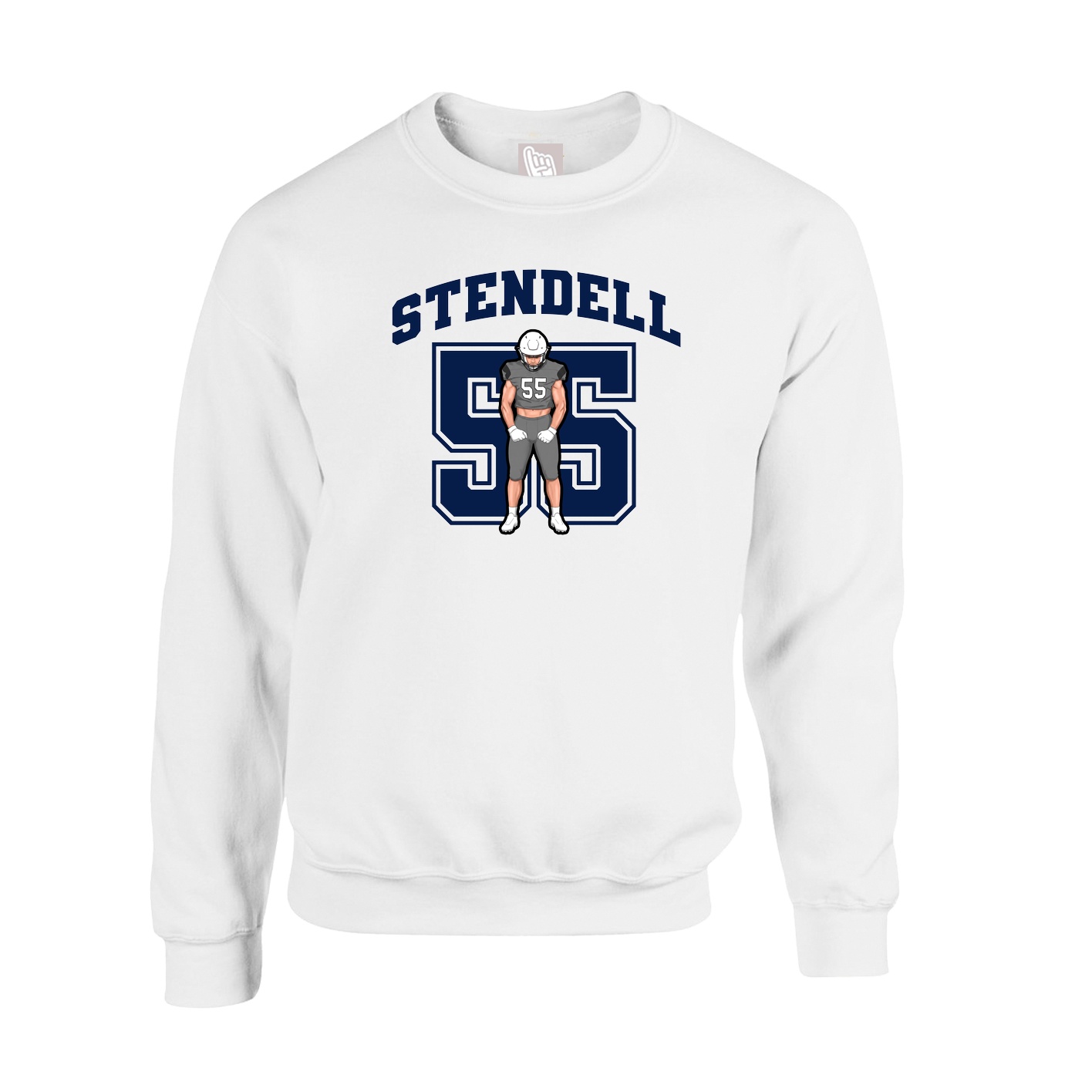 Fleece Crew — Number in White