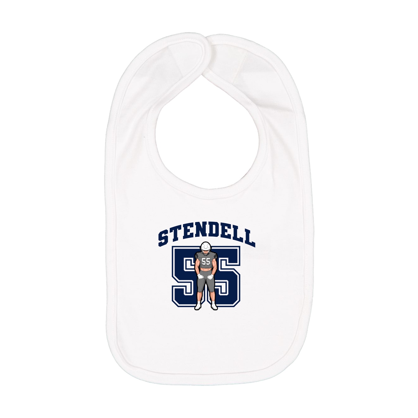 Infant Bib — Number in White