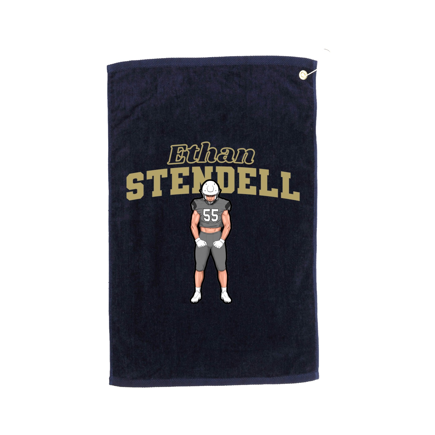 Golf Towel — Name Arch in Navy