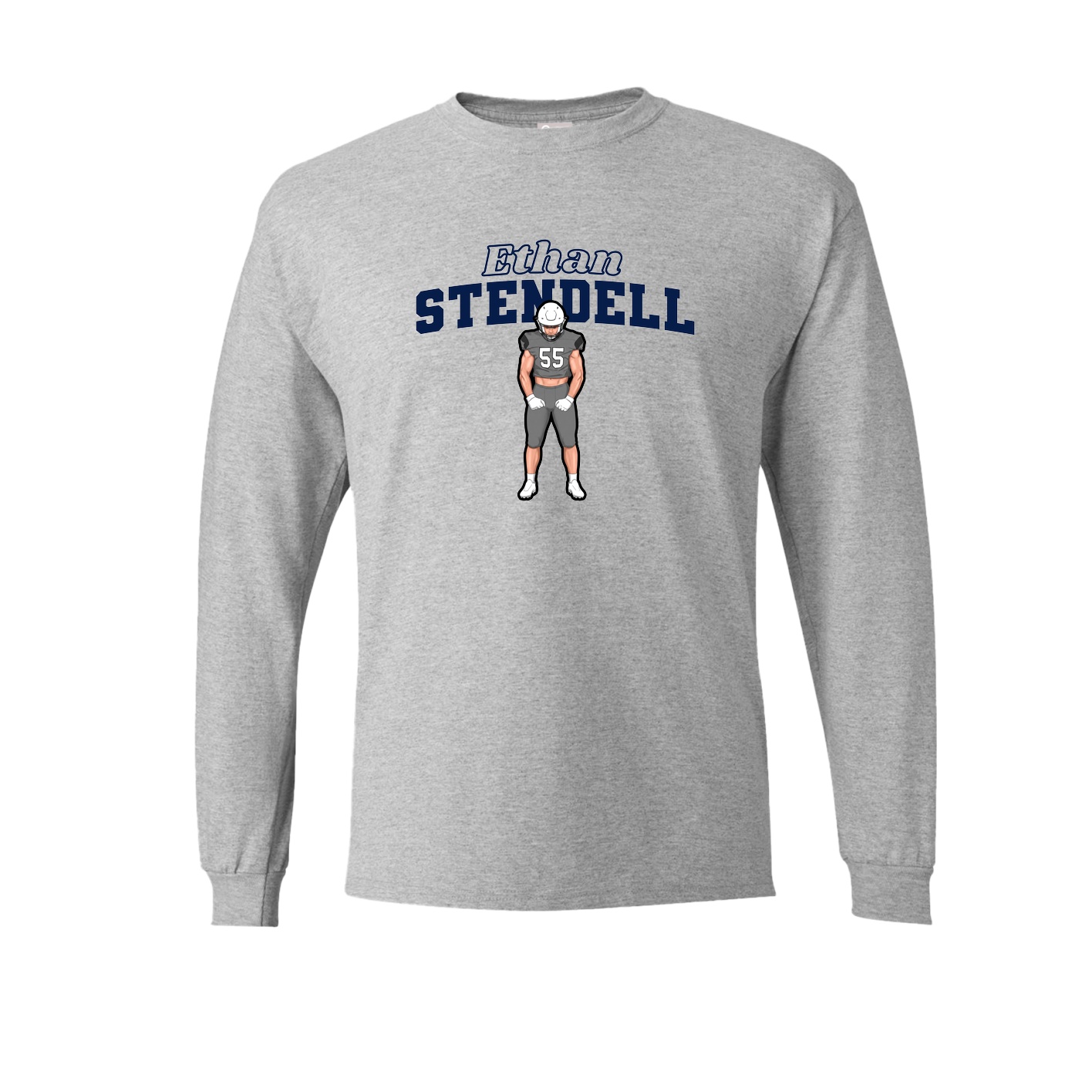 Long Sleeve Tee — Name Arch in Grey