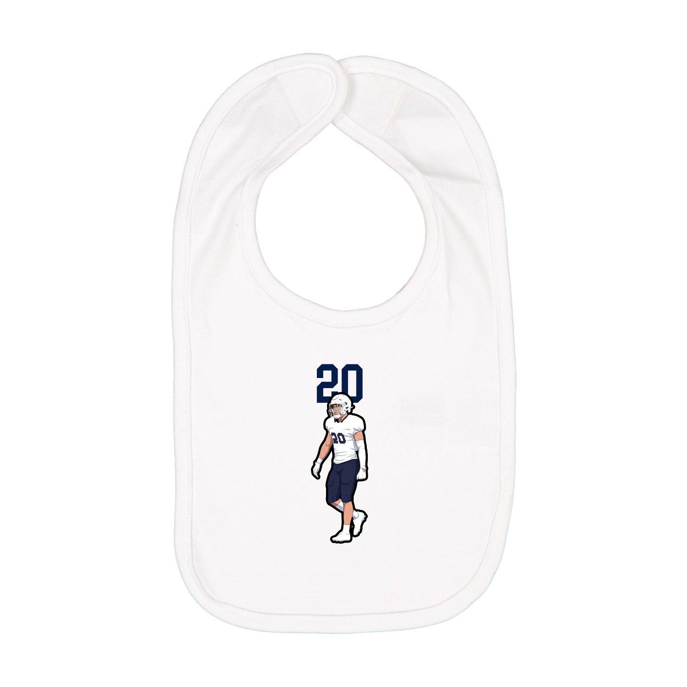 Infant Bib — Number Top in White