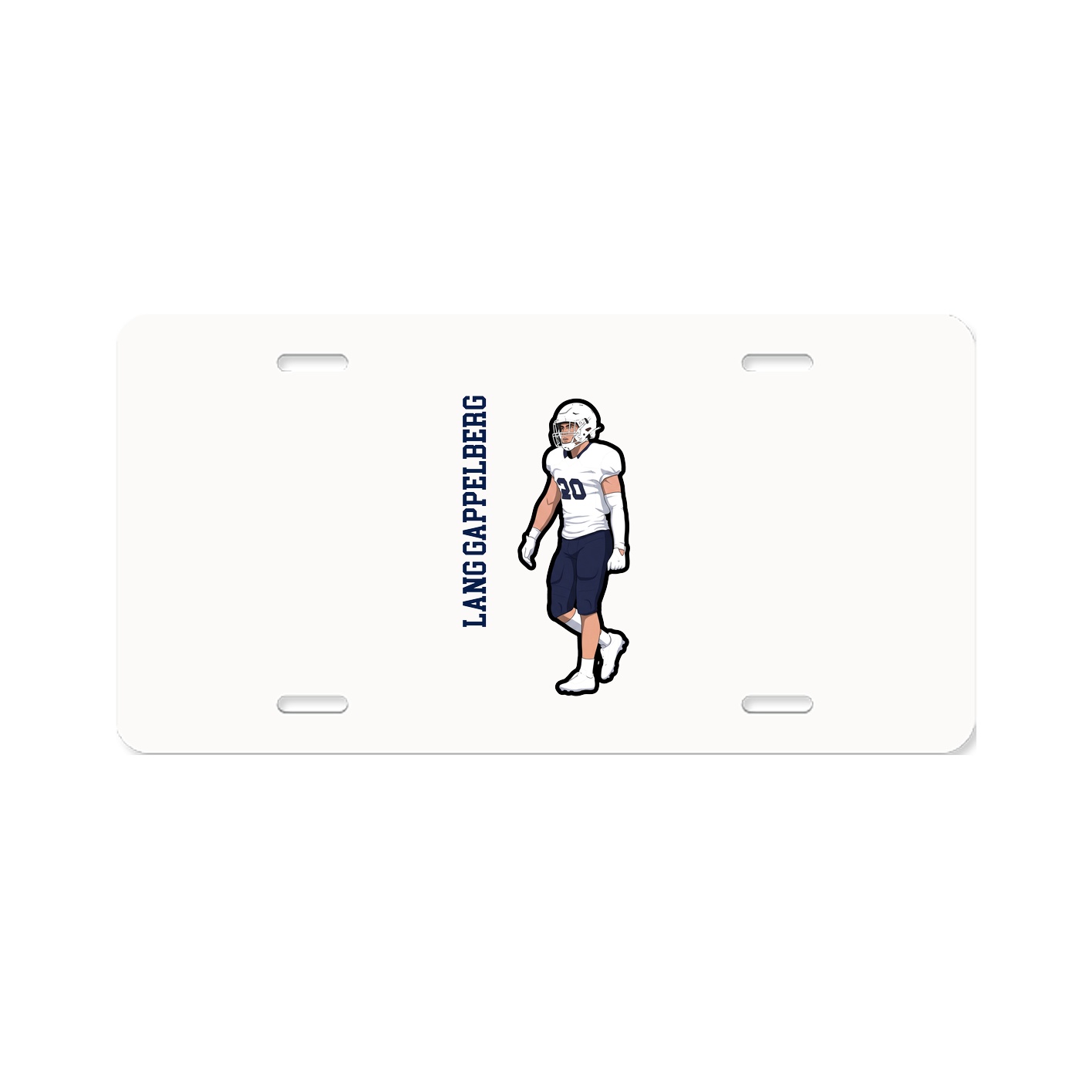License Plate — Name Vertical in Classic