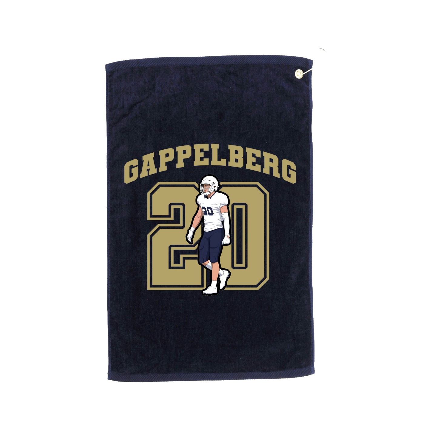 Golf Towel — Number in Navy