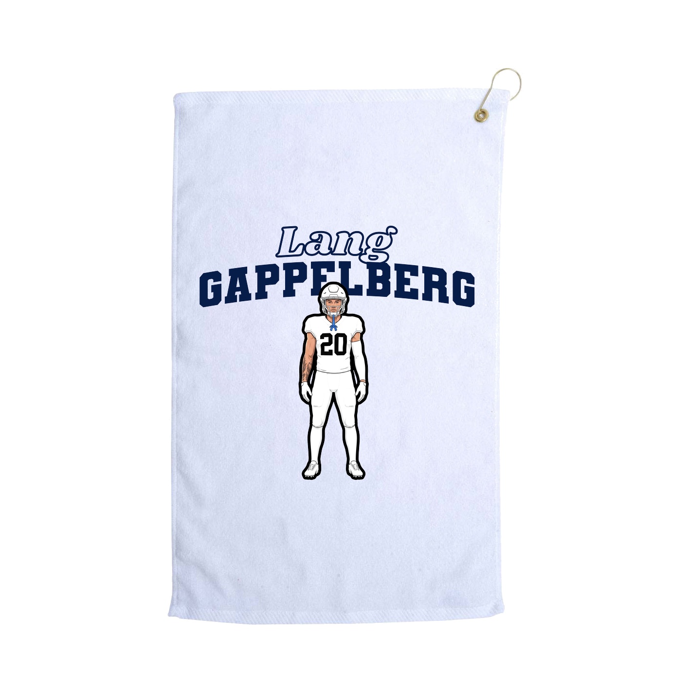 Golf Towel — Name Arch in White