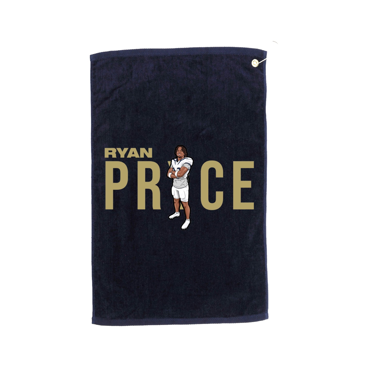 Golf Towel — Player Name in Navy