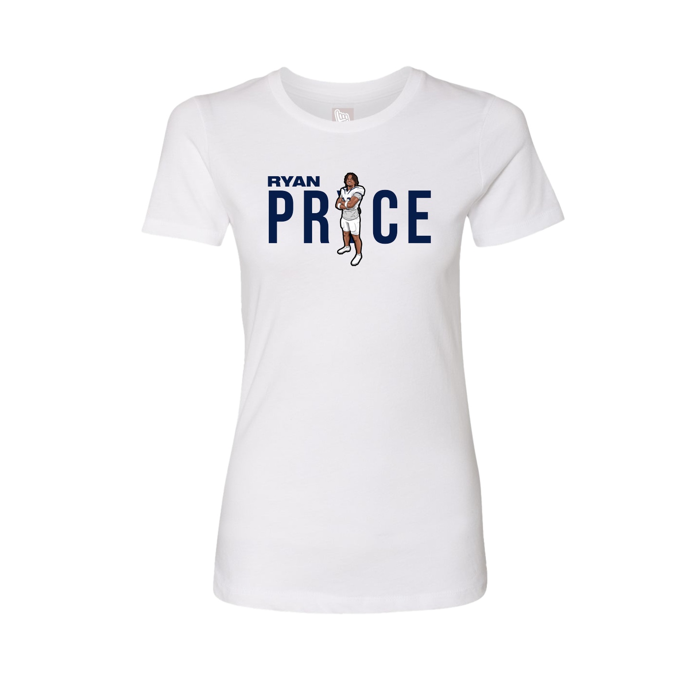 Fitted Women's Tee — Player Name in White