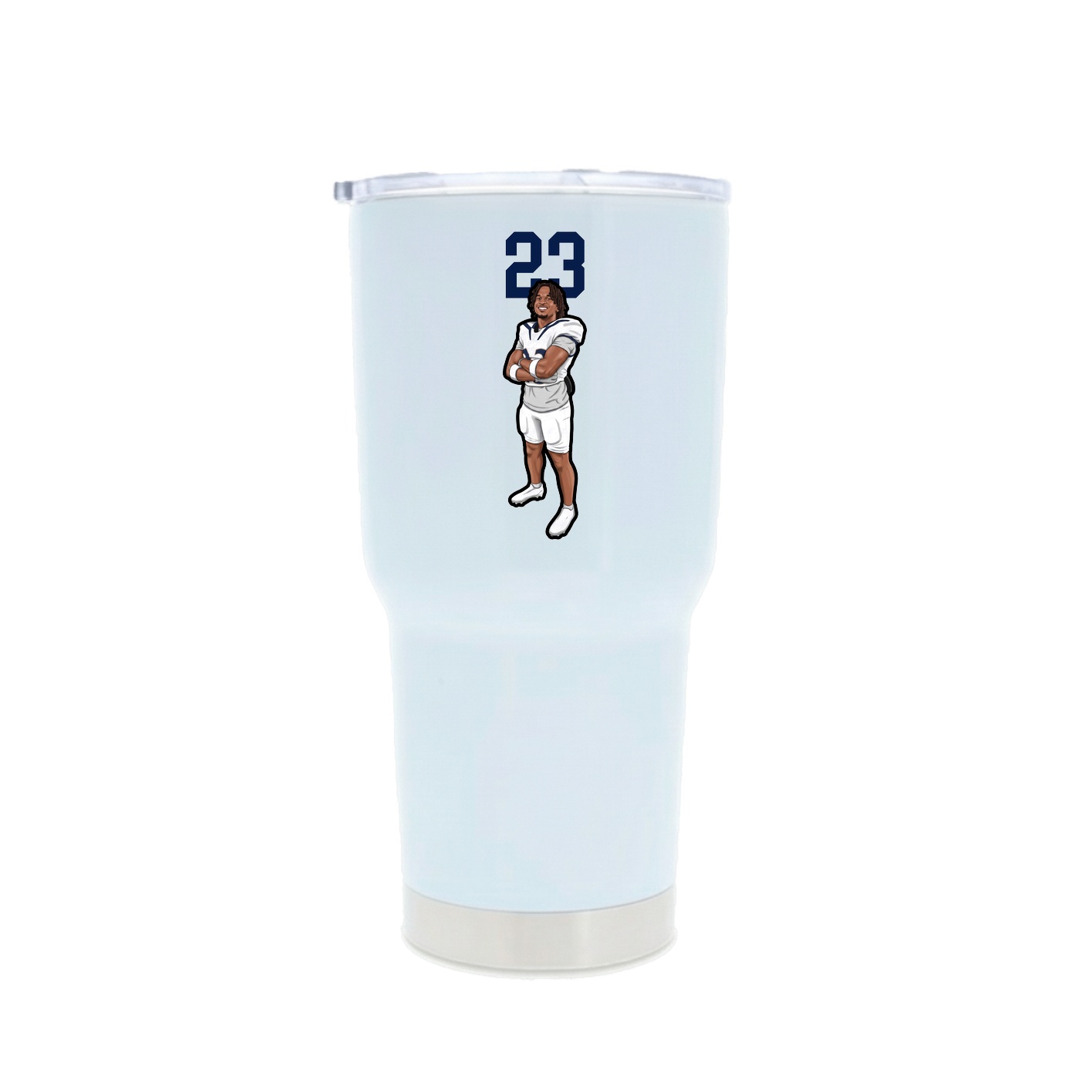 30oz Stainless Steel Tumbler — Number Top in White