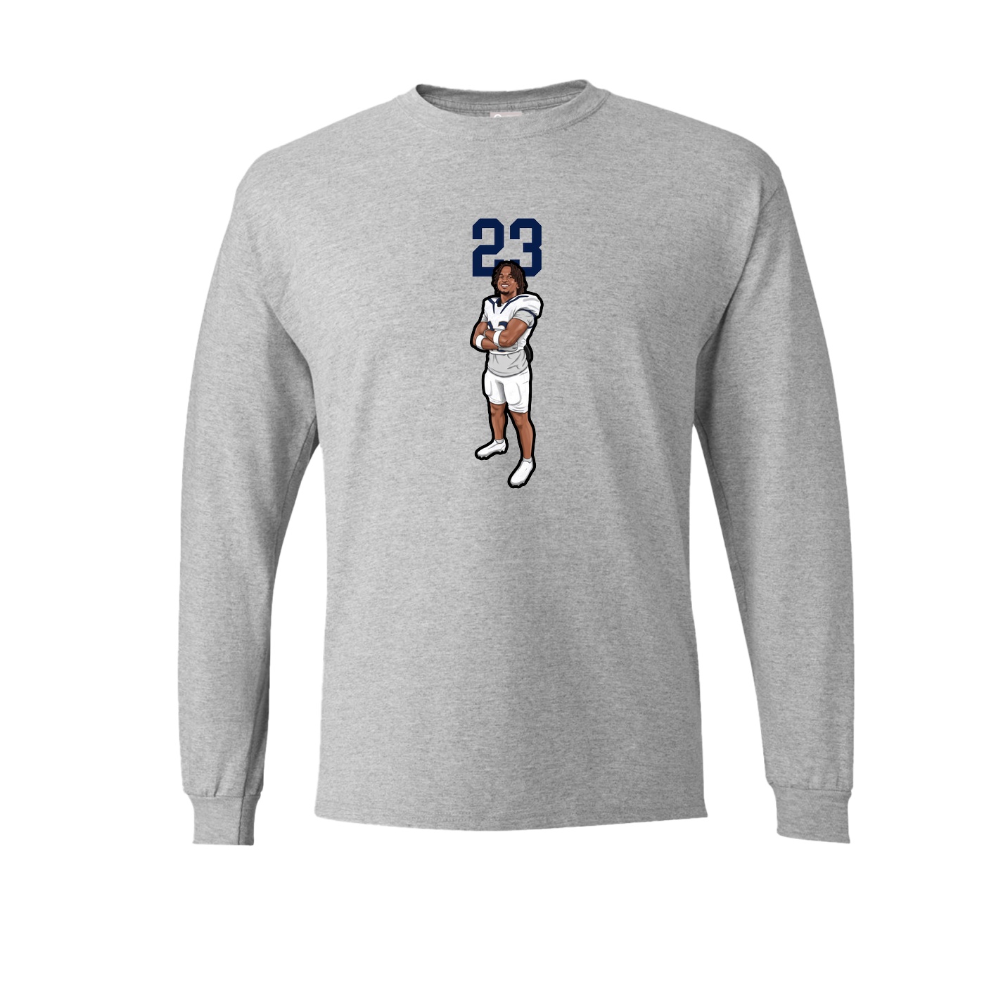 Long Sleeve Tee — Number Top in Grey