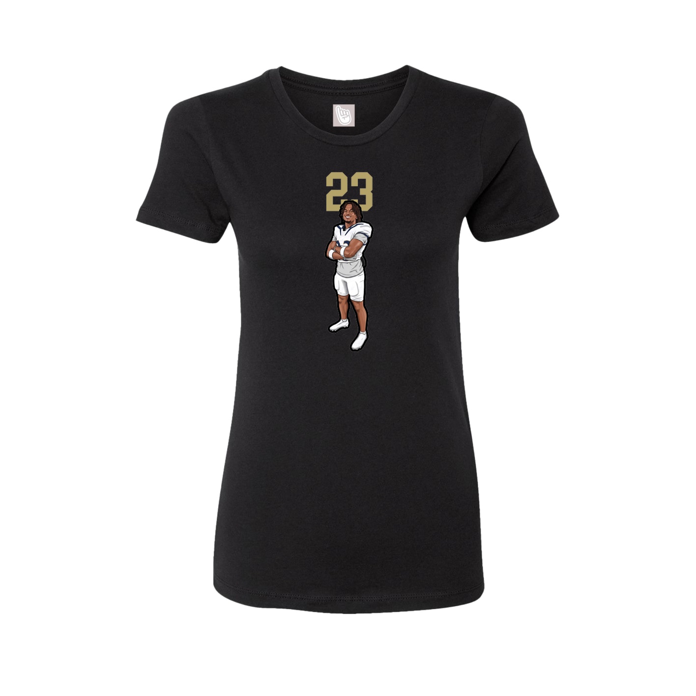 Fitted Women's Tee — Number Top in Black