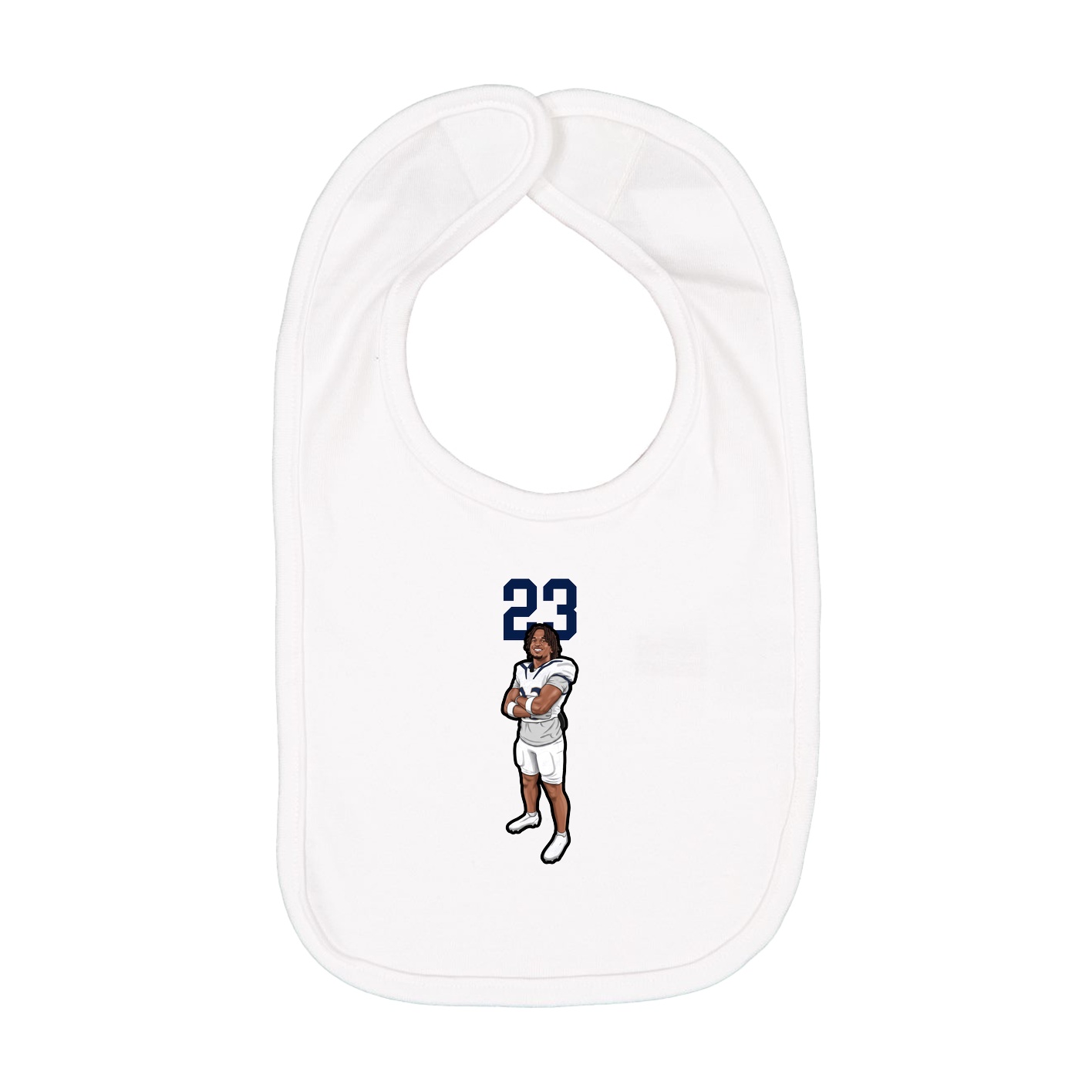 Infant Bib — Number Top in White