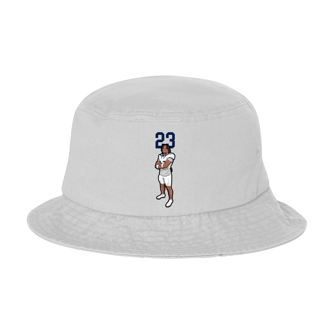 Bucket Cap — Number Top in White
