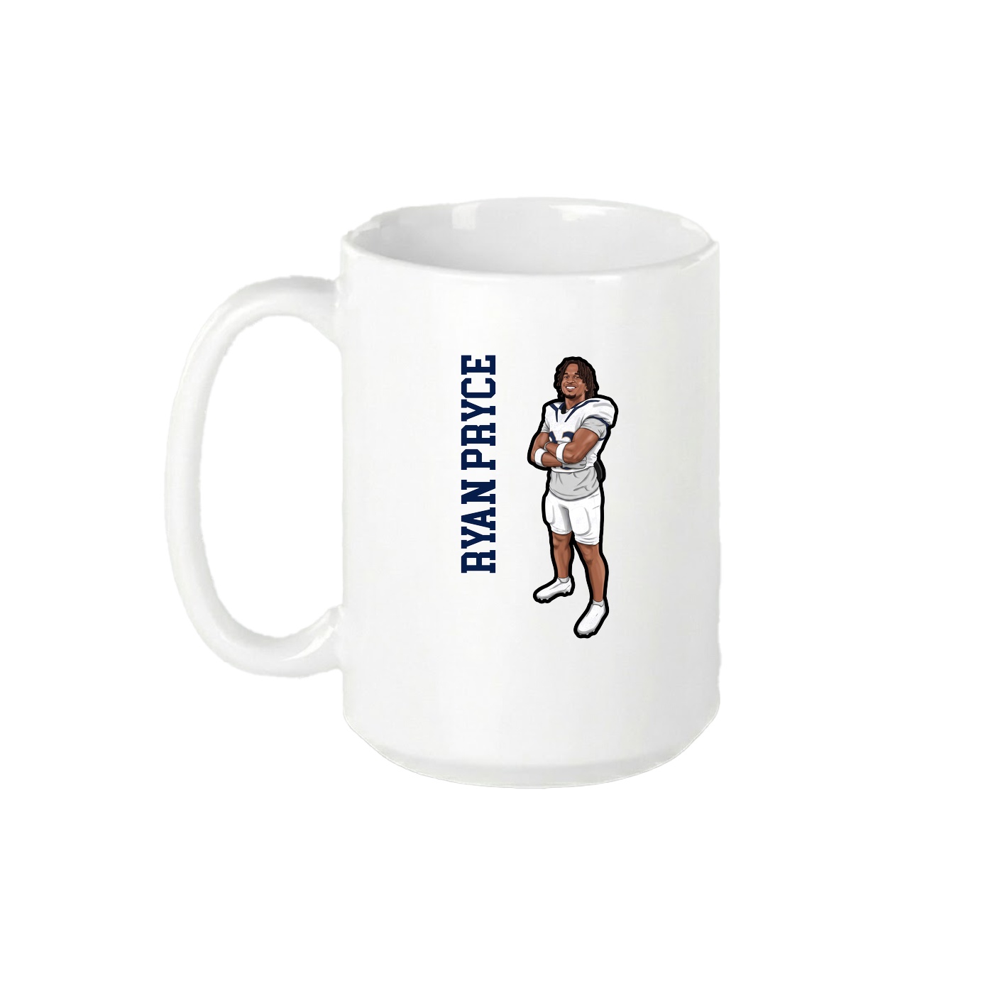 15oz Coffee Mug — Name Vertical in White
