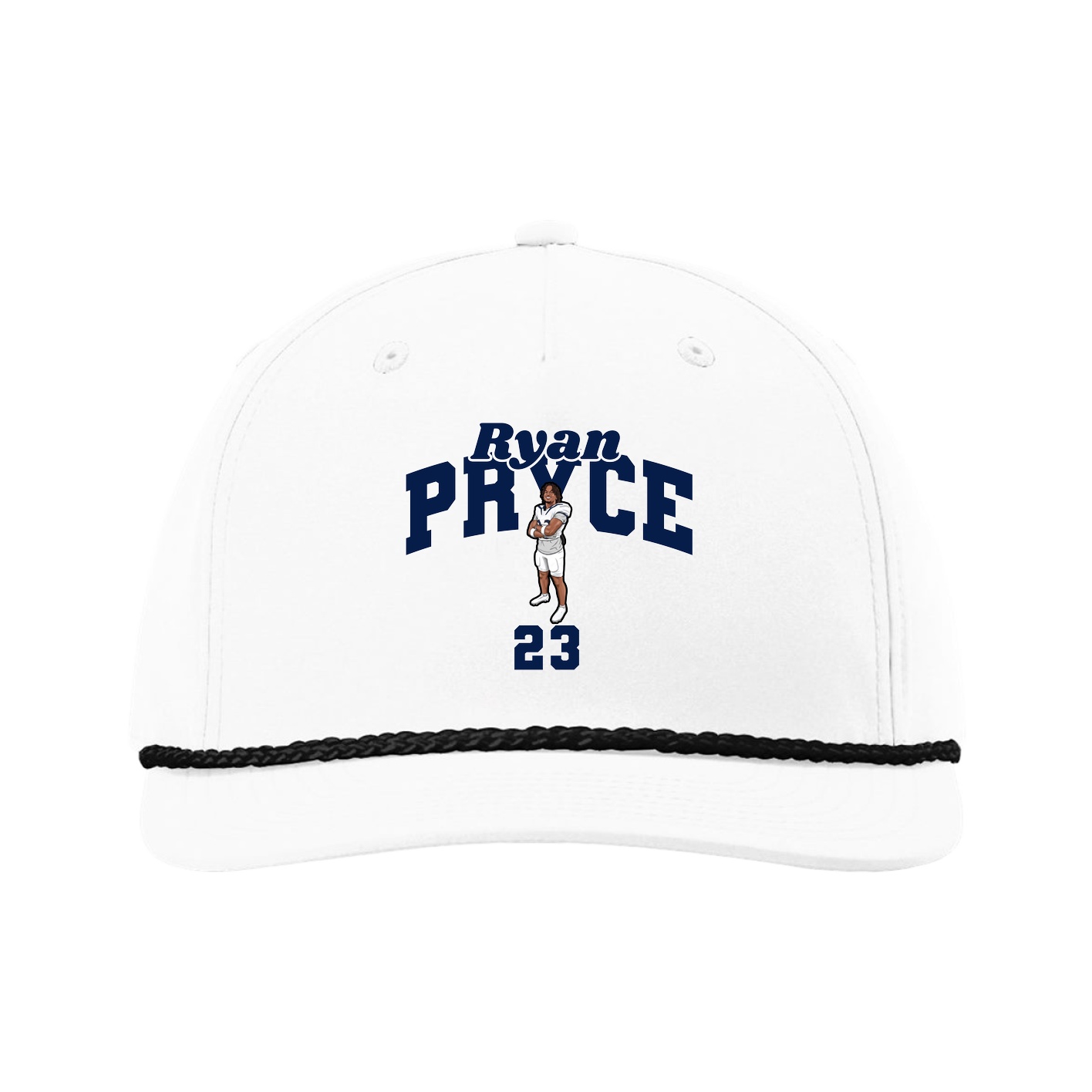 Five-Panel Classic Rope Cap — Signature Arch in White