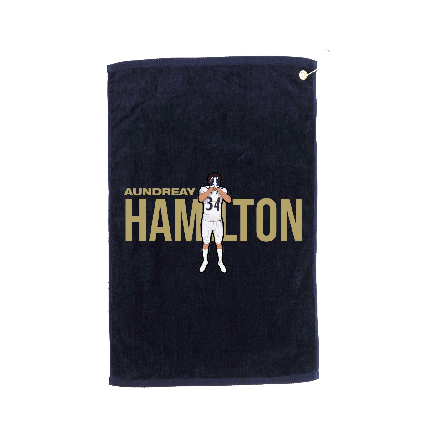 Golf Towel — Player Name in Navy