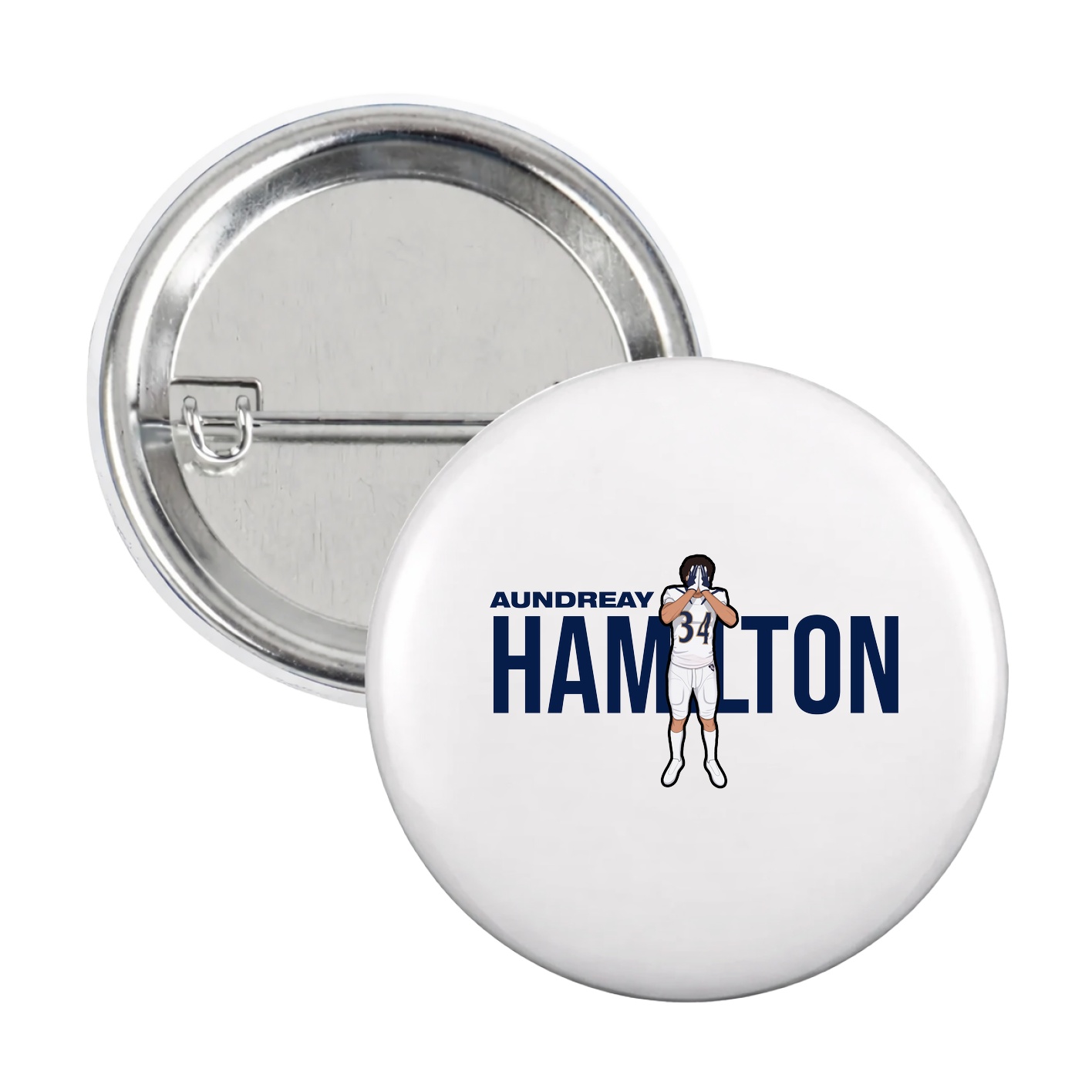 Game Day Button — Player Name in White