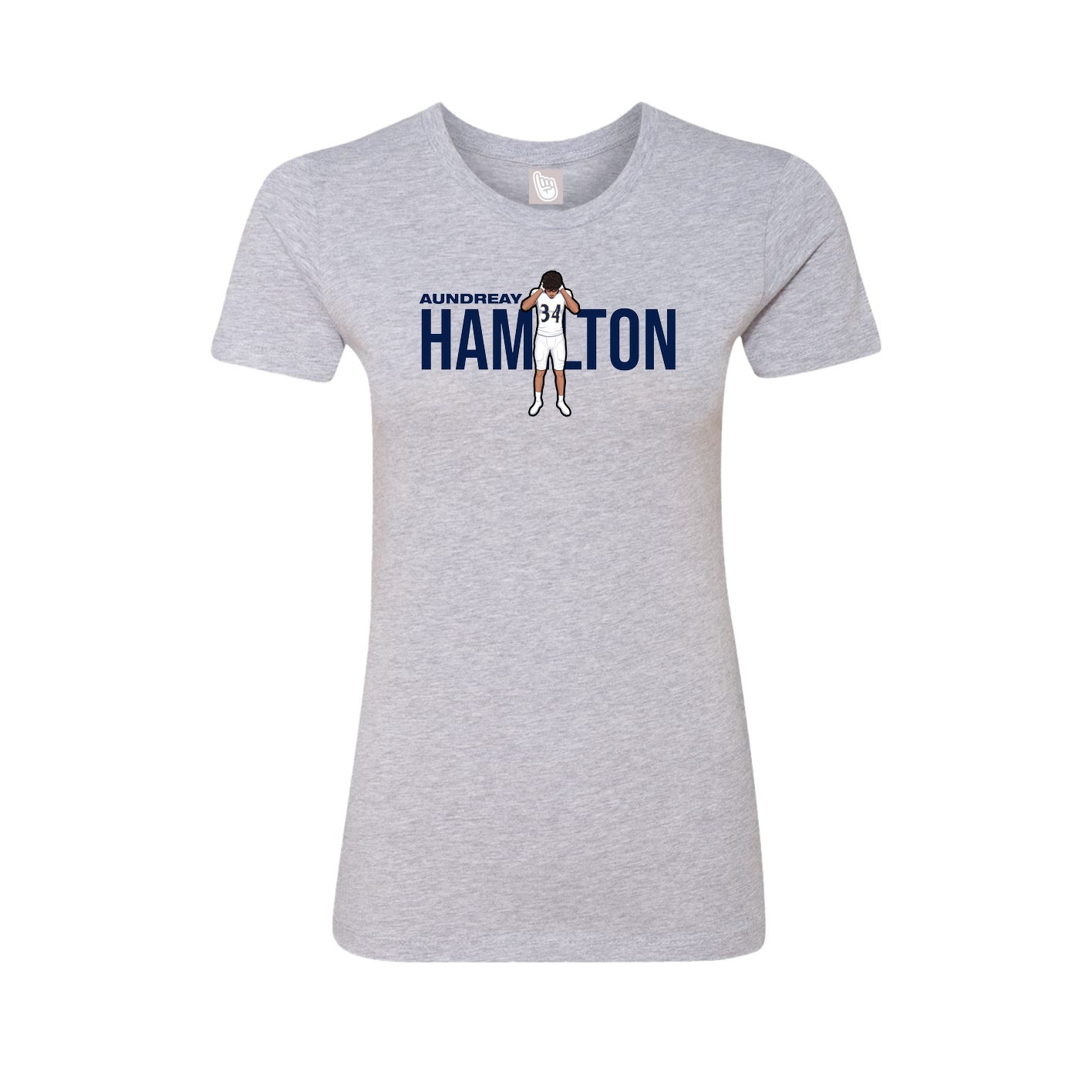 Fitted Women's Tee — Player Name in Grey