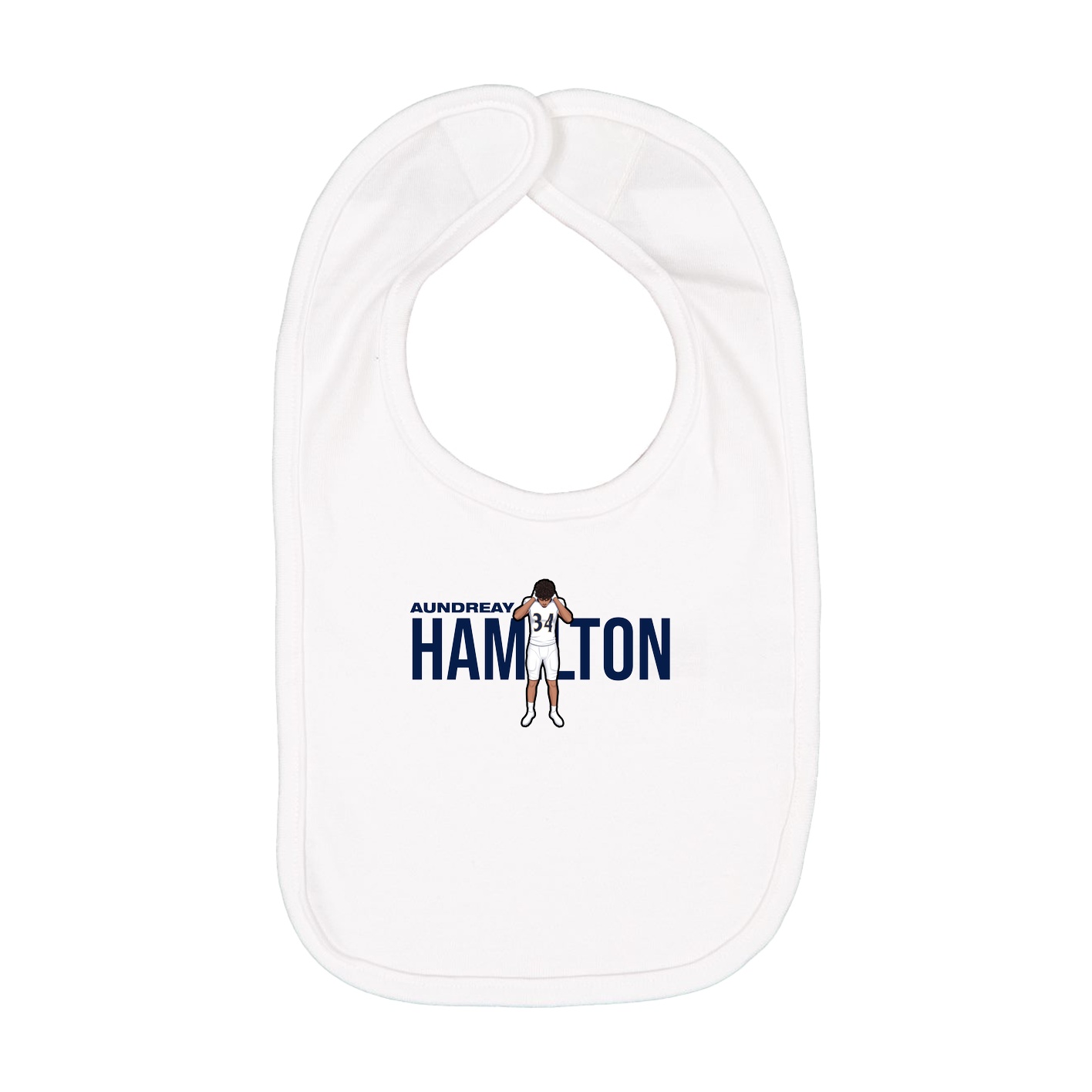 Infant Bib — Player Name in White