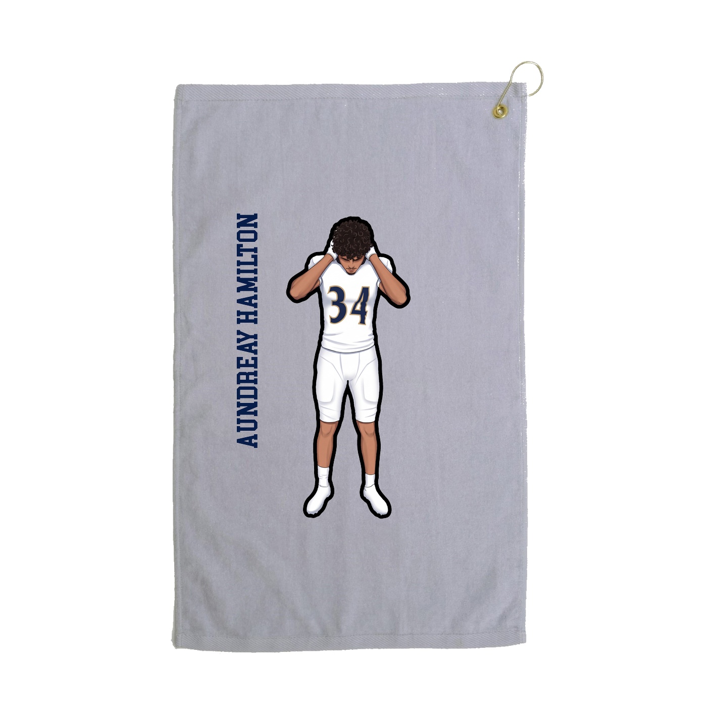 Golf Towel — Name Vertical in Grey