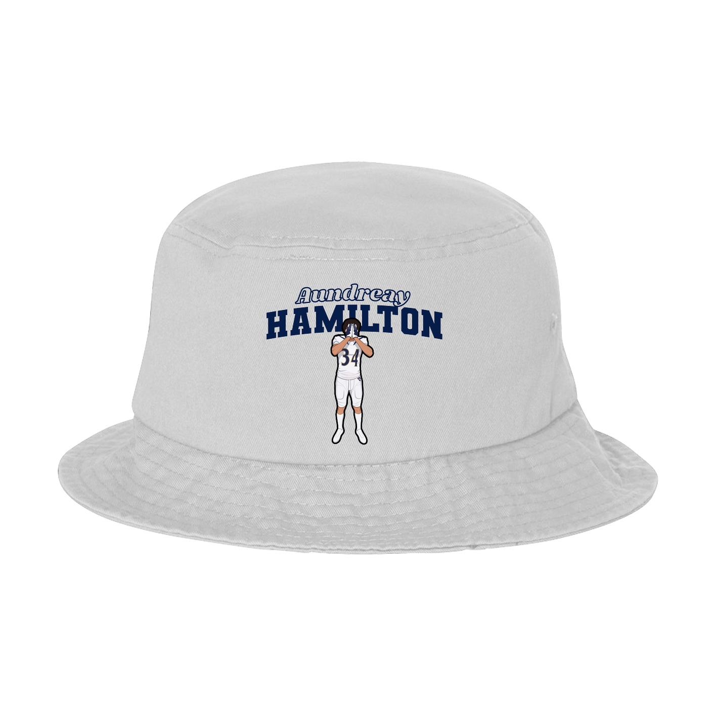 Bucket Cap — Name Arch in White