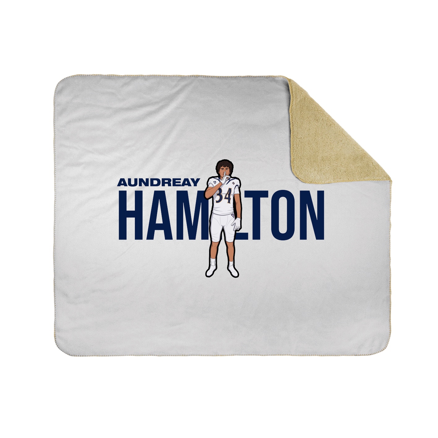 Throw Blanket — Player Name in White
