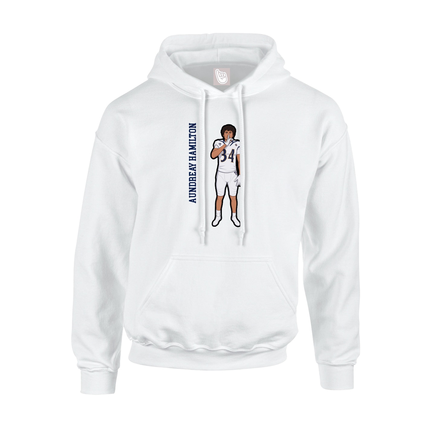 Hoodie — Name Vertical in White