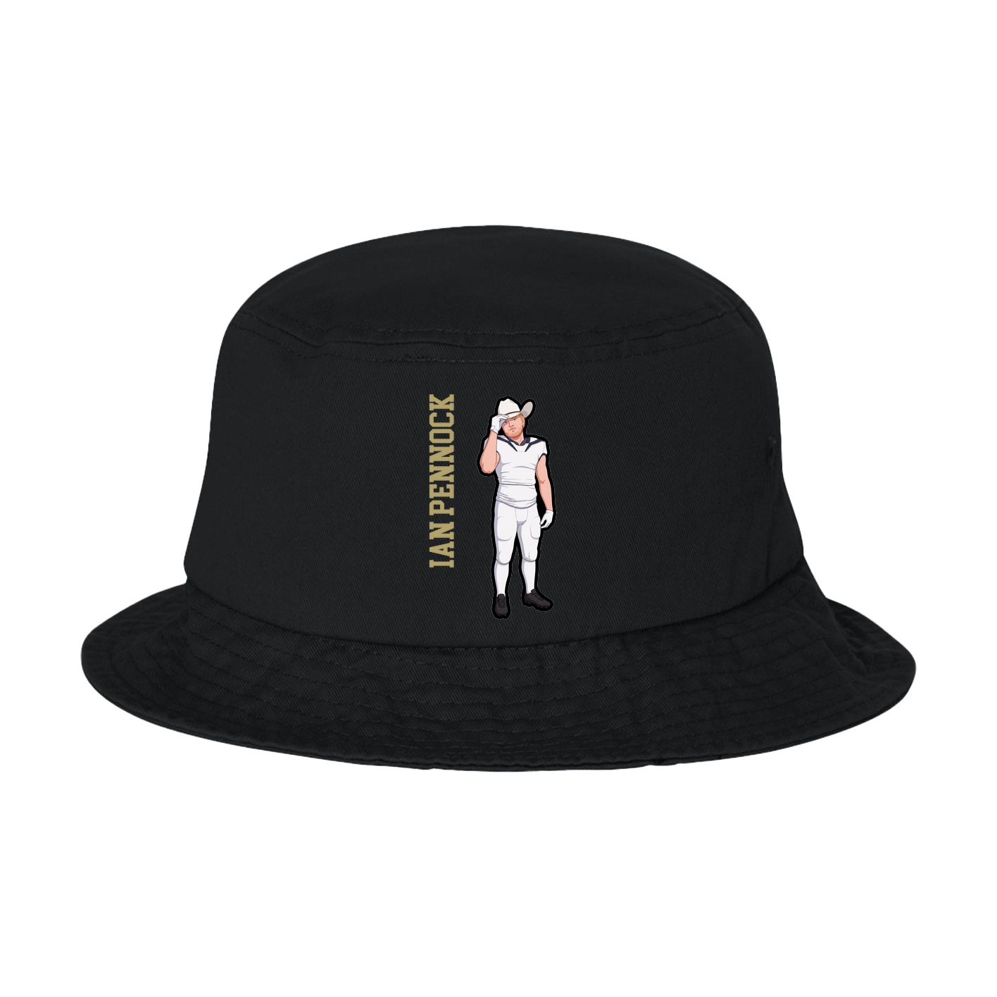 Bucket Cap — Name Vertical in Black
