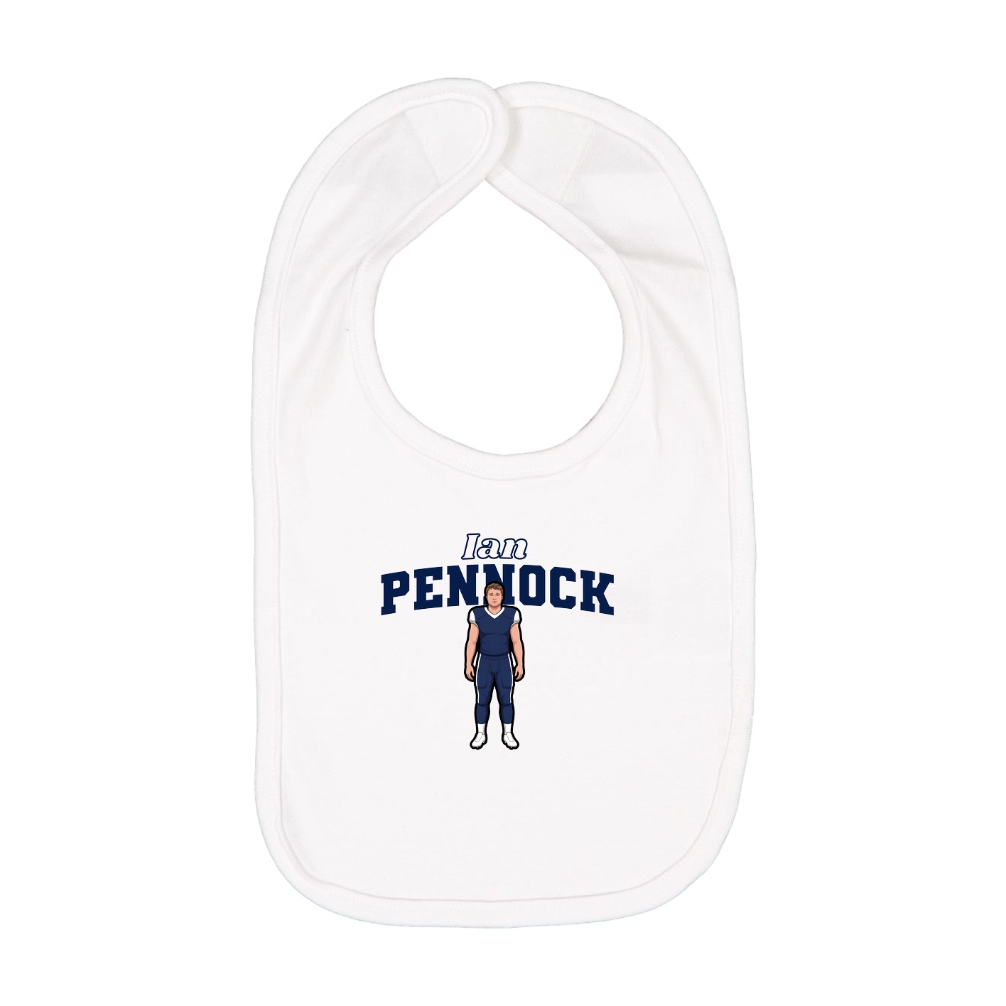 Infant Bib — Name Arch in White
