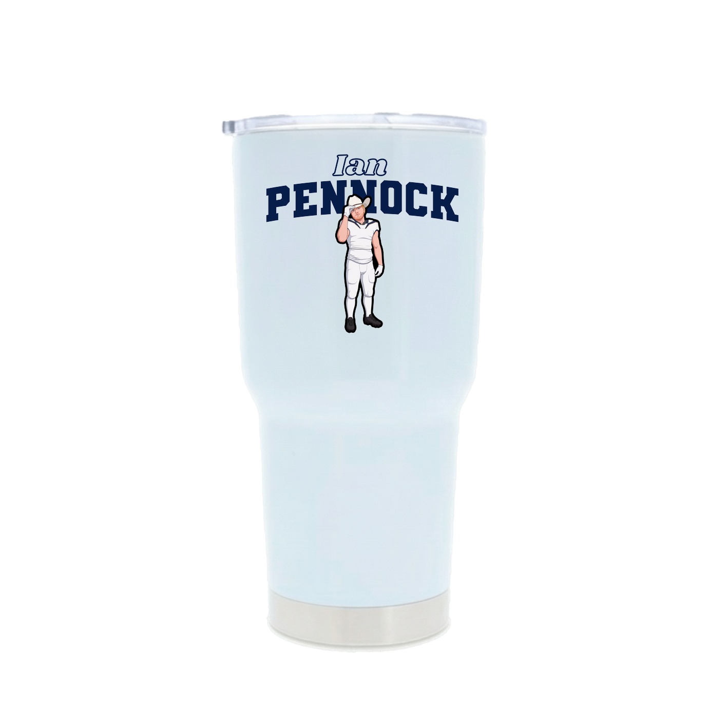 30oz Stainless Steel Tumbler — Name Arch in White