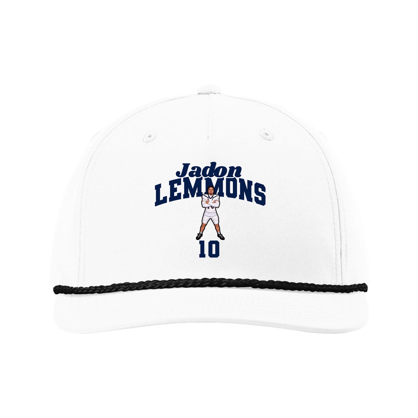 Five-Panel Classic Rope Cap — Signature Arch in White