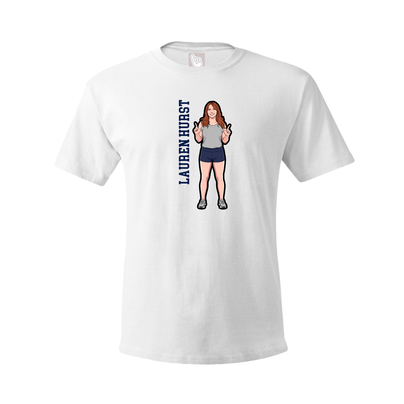 Youth Tee — Name Vertical in White