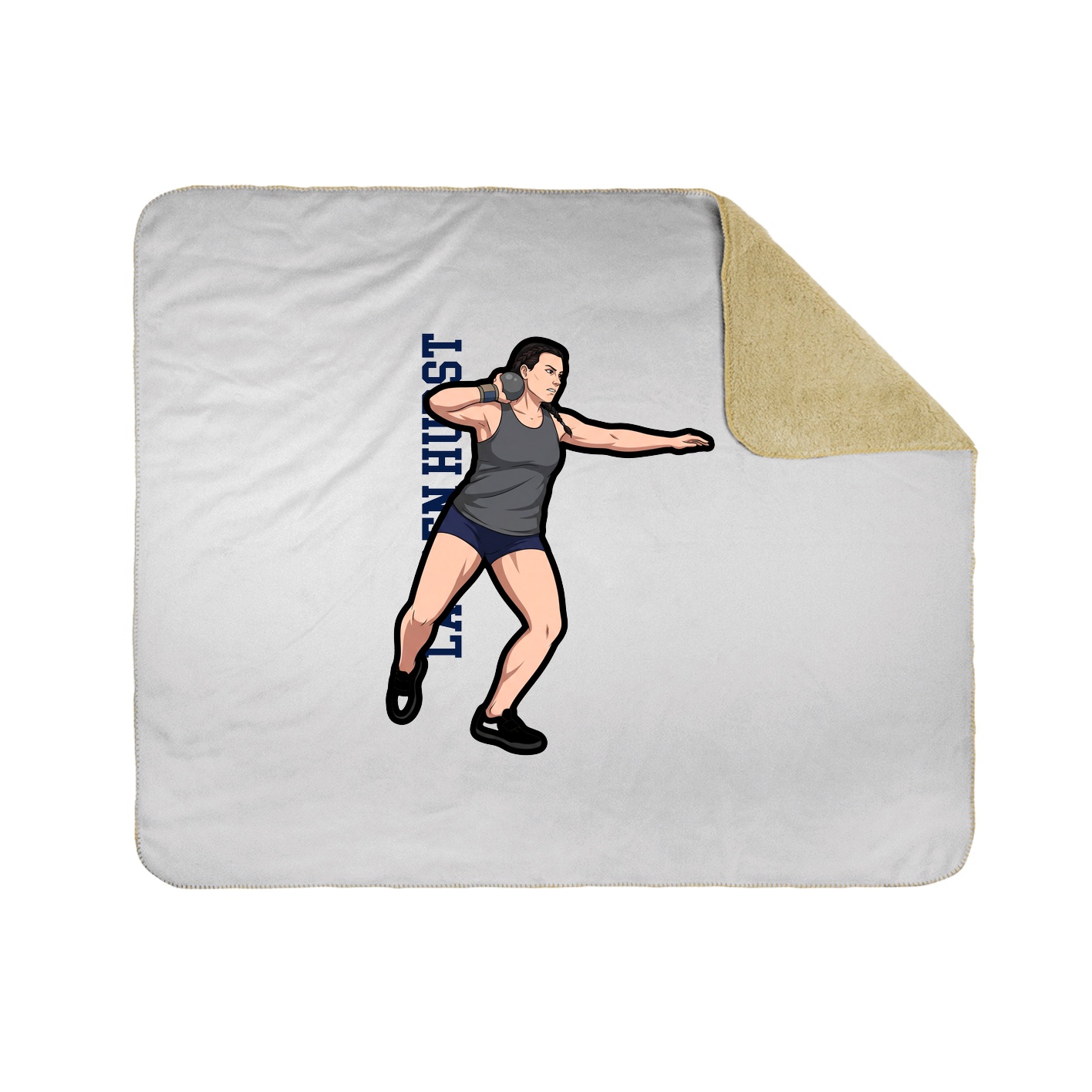 Throw Blanket — Name Vertical in White