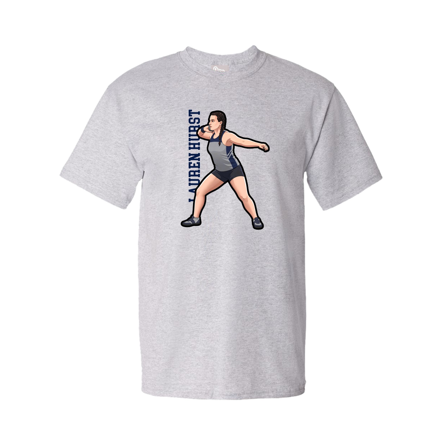Youth Tee — Name Vertical in Grey