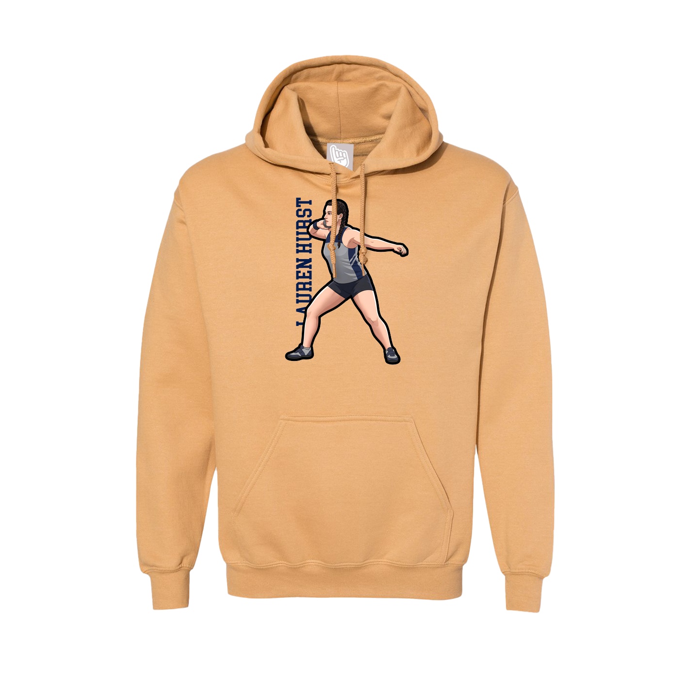 Hoodie — Name Vertical in Vegas Gold