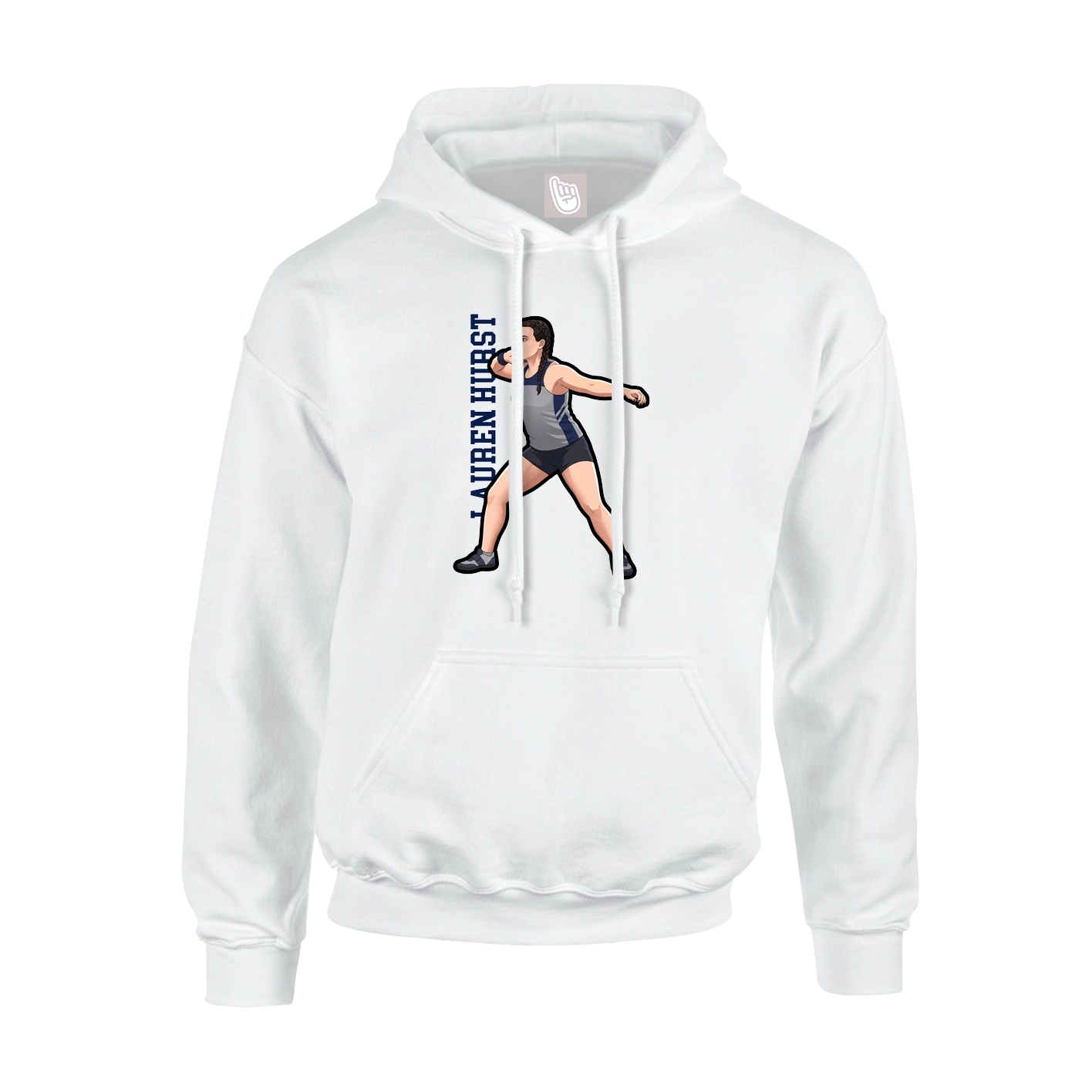 Youth Hoodie — Name Vertical in White