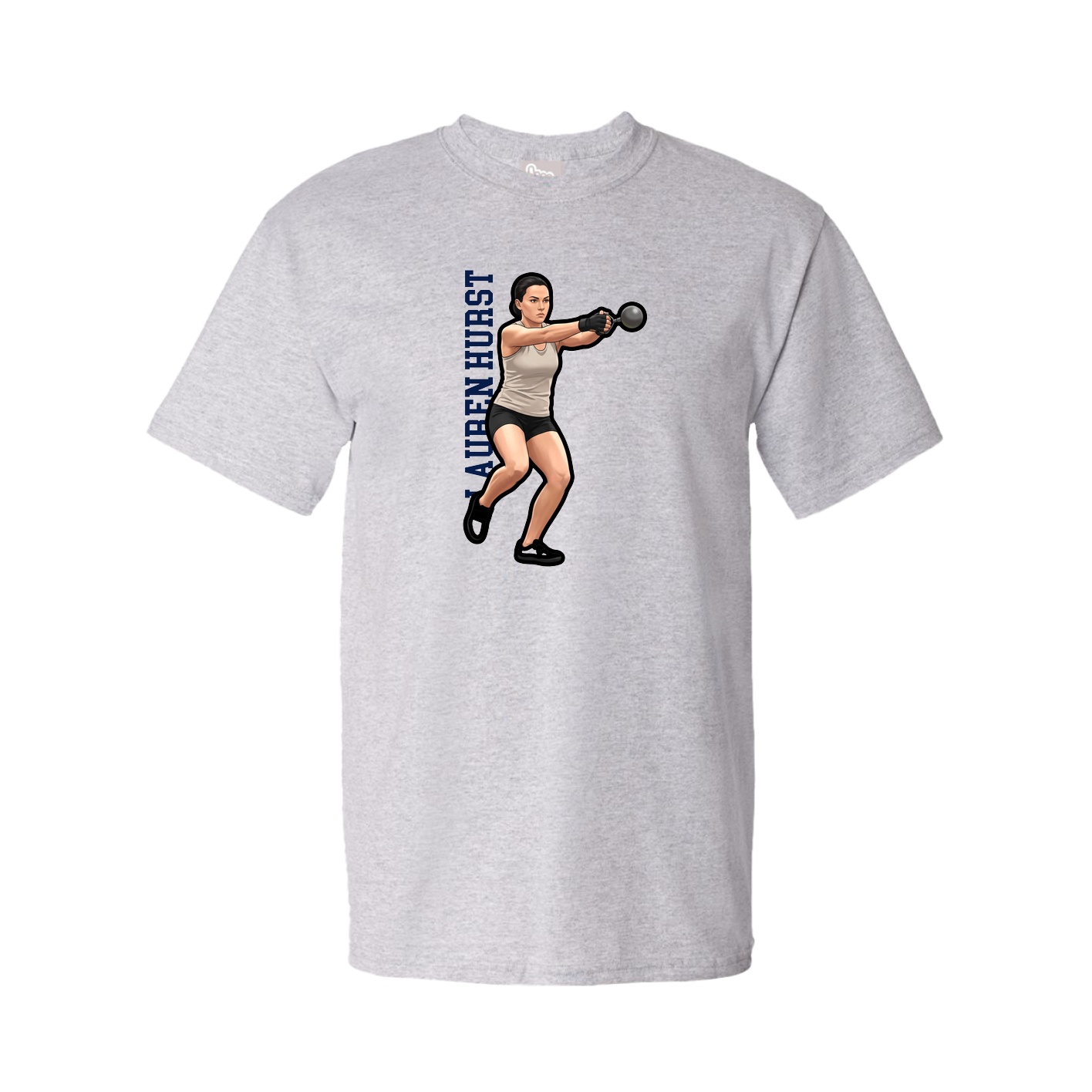 Tee — Name Vertical in Grey