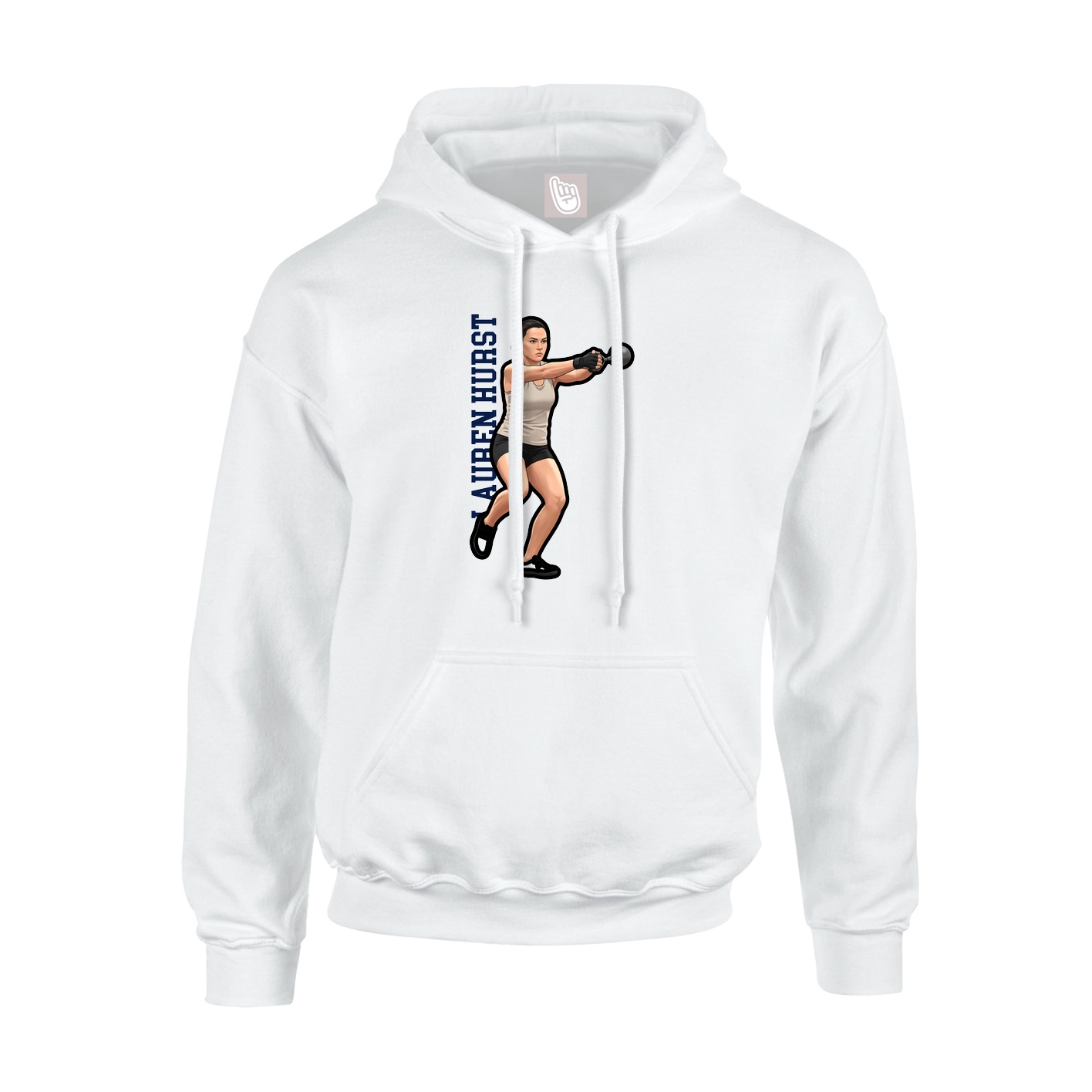 Youth Hoodie — Name Vertical in White