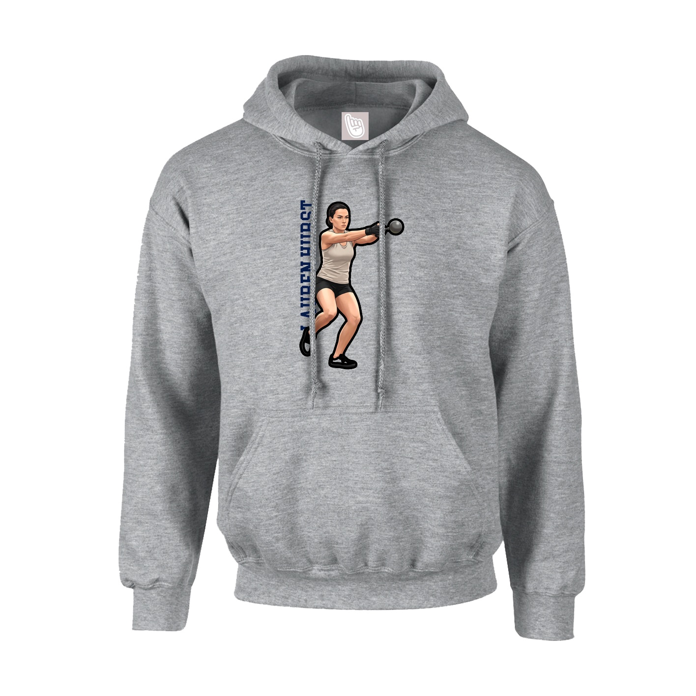 Youth Hoodie — Name Vertical in Grey