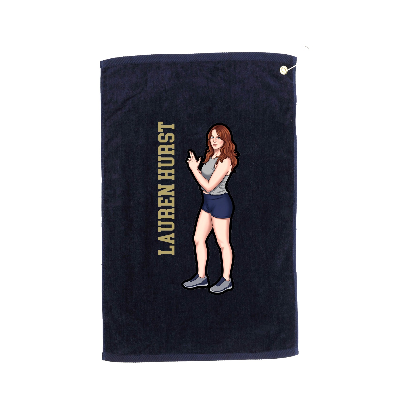 Golf Towel — Name Vertical in Navy
