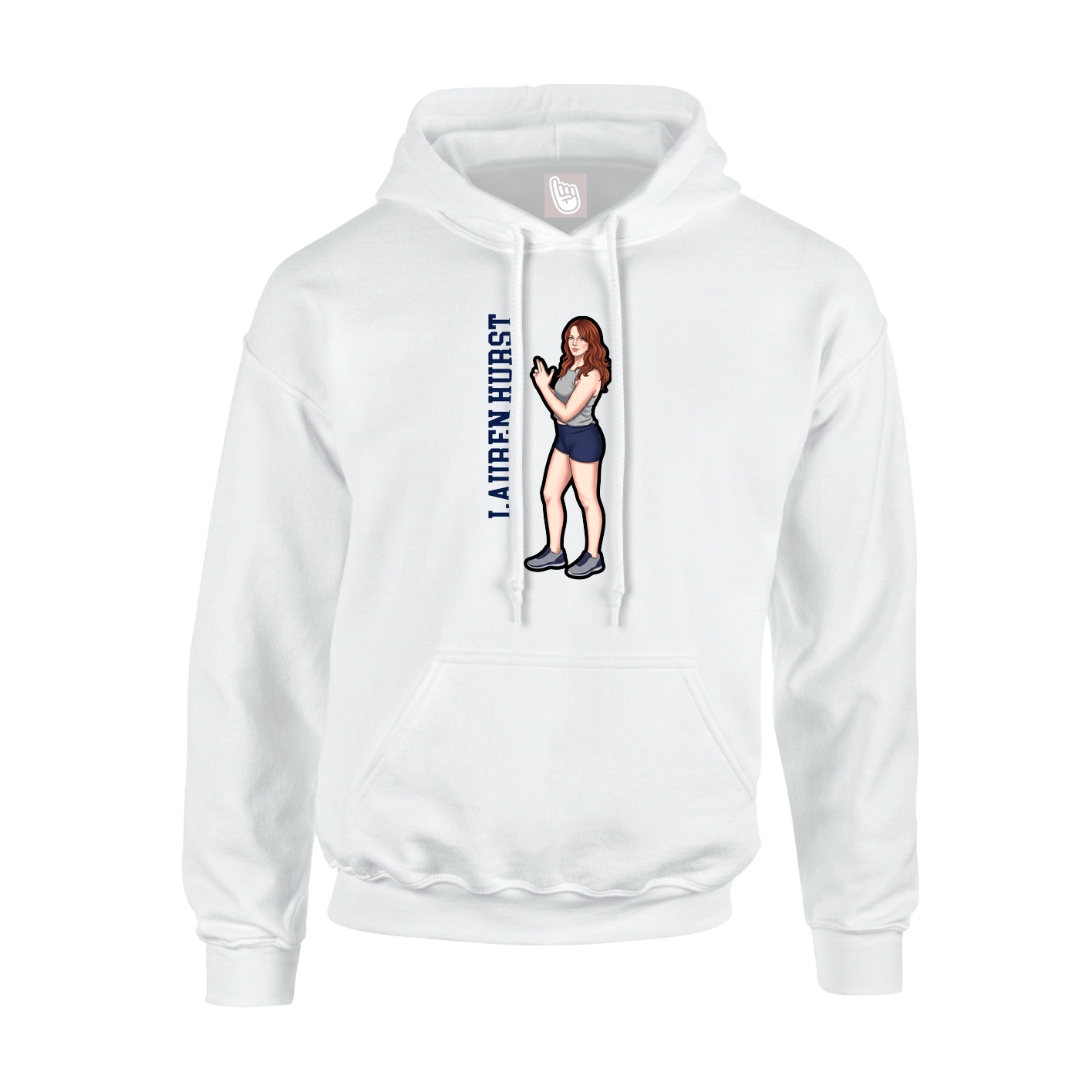 Youth Hoodie — Name Vertical in White