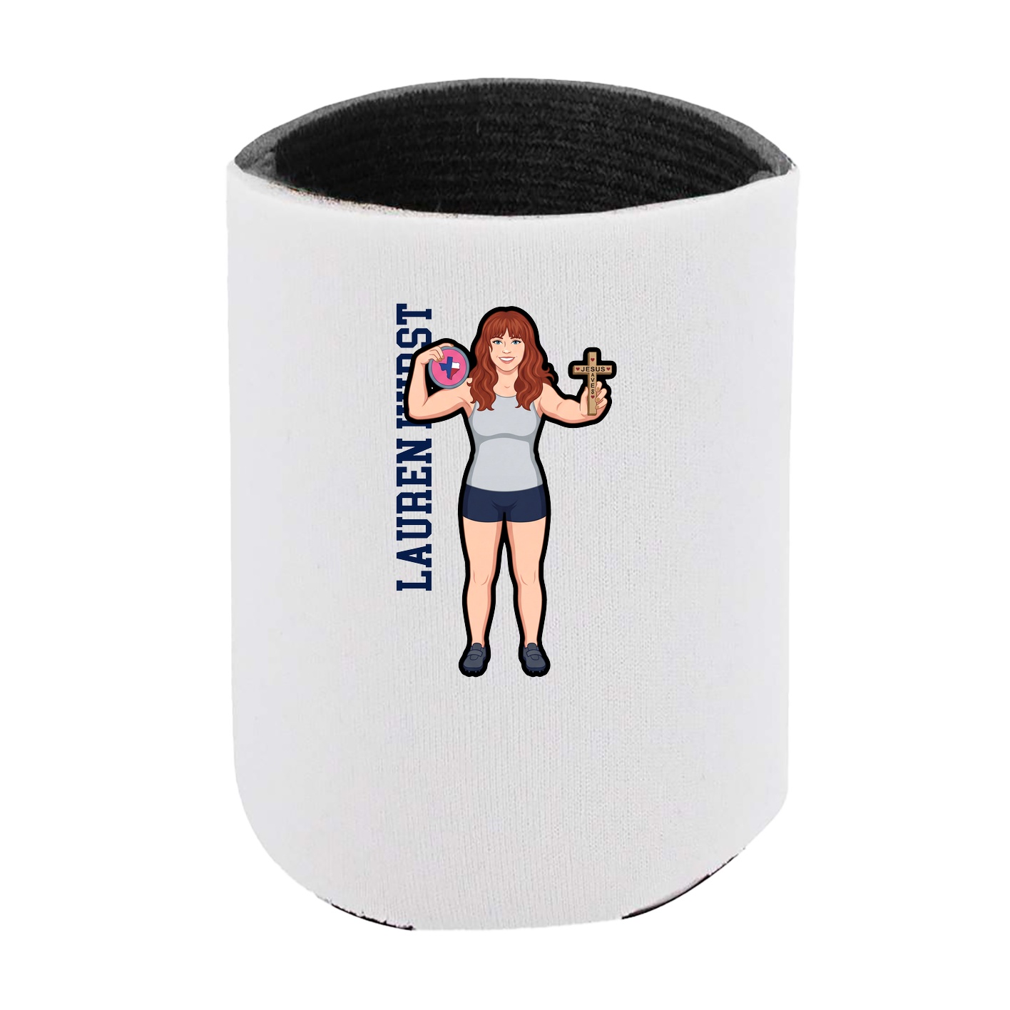 Can Holder — Name Vertical in White
