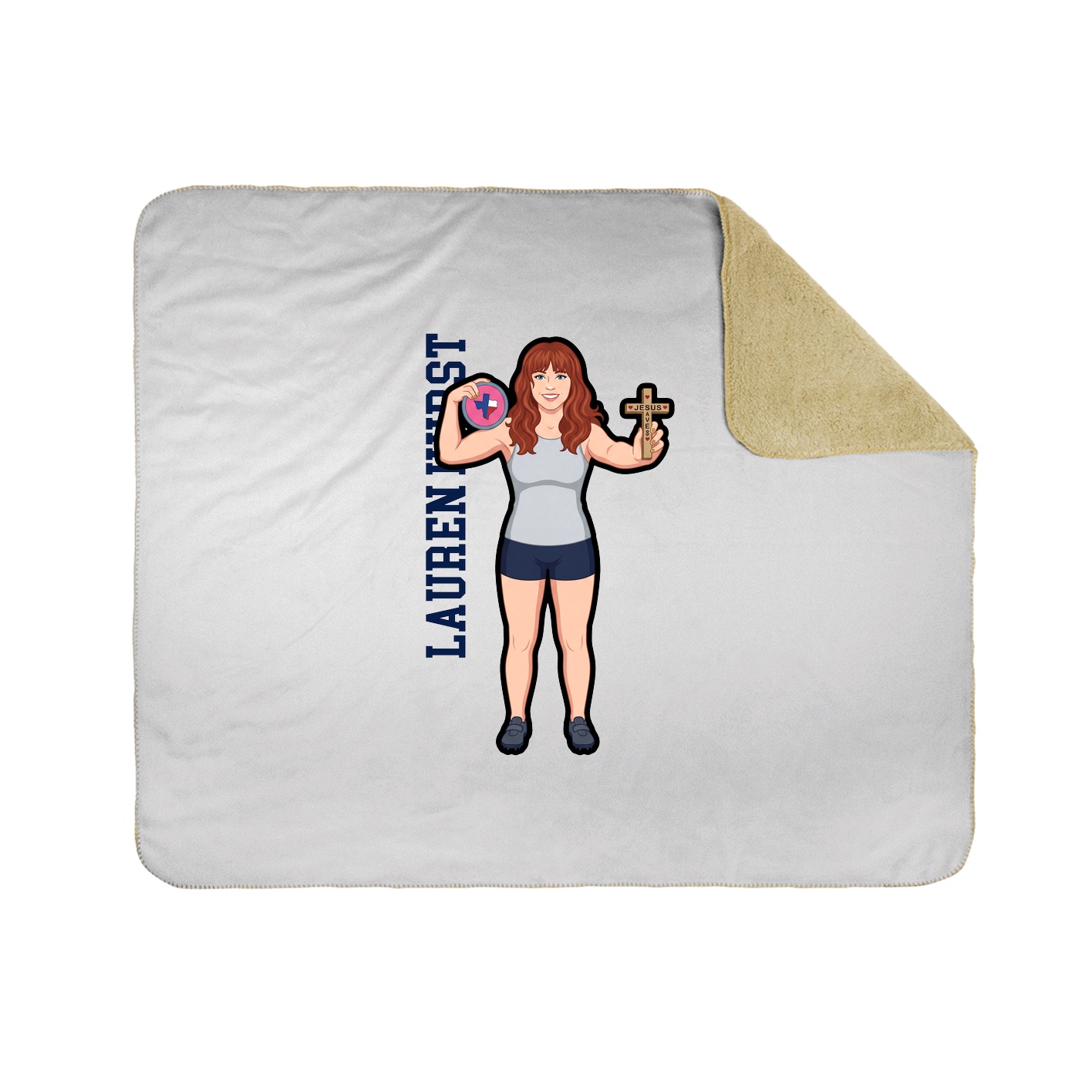 Throw Blanket — Name Vertical in White