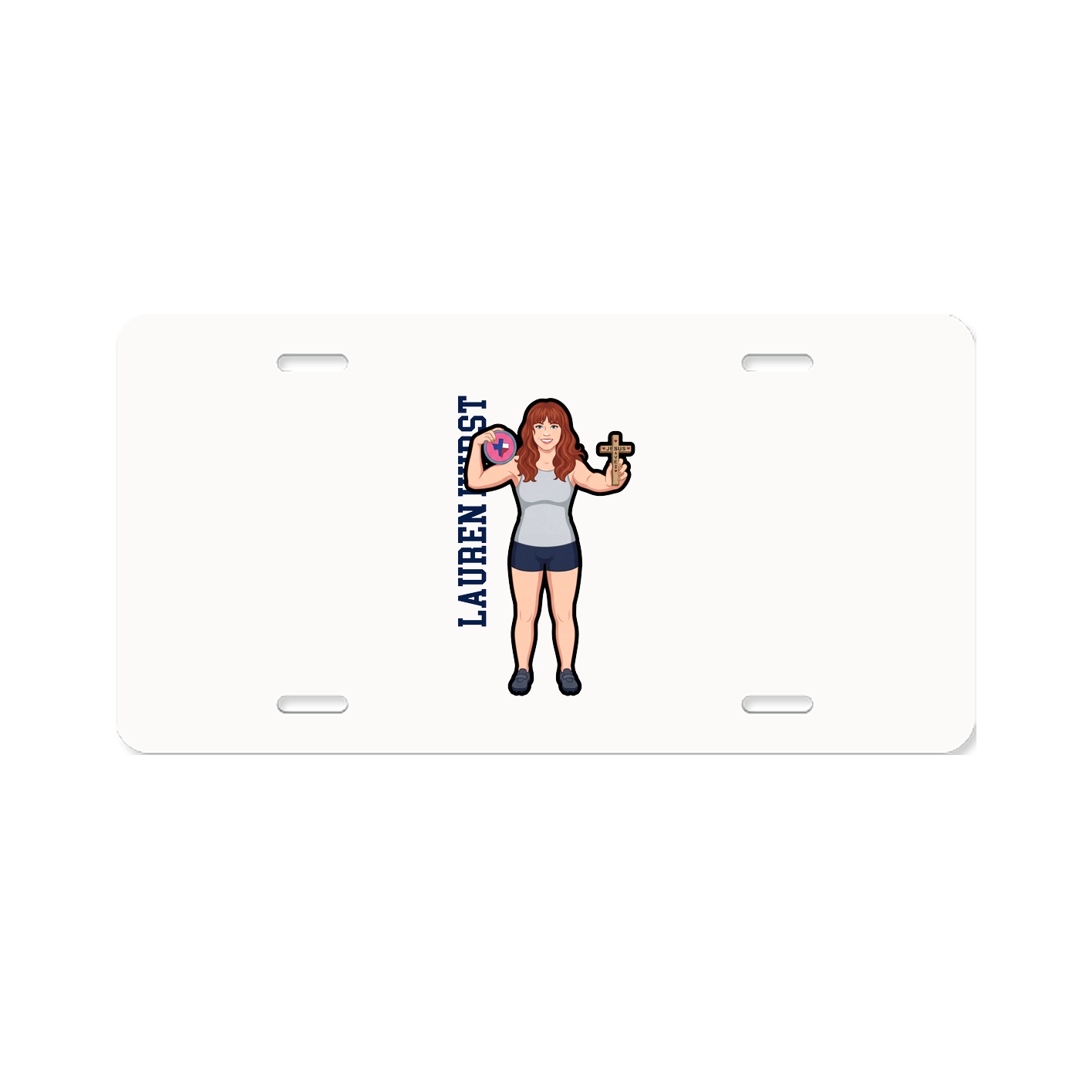 License Plate — Name Vertical in Classic