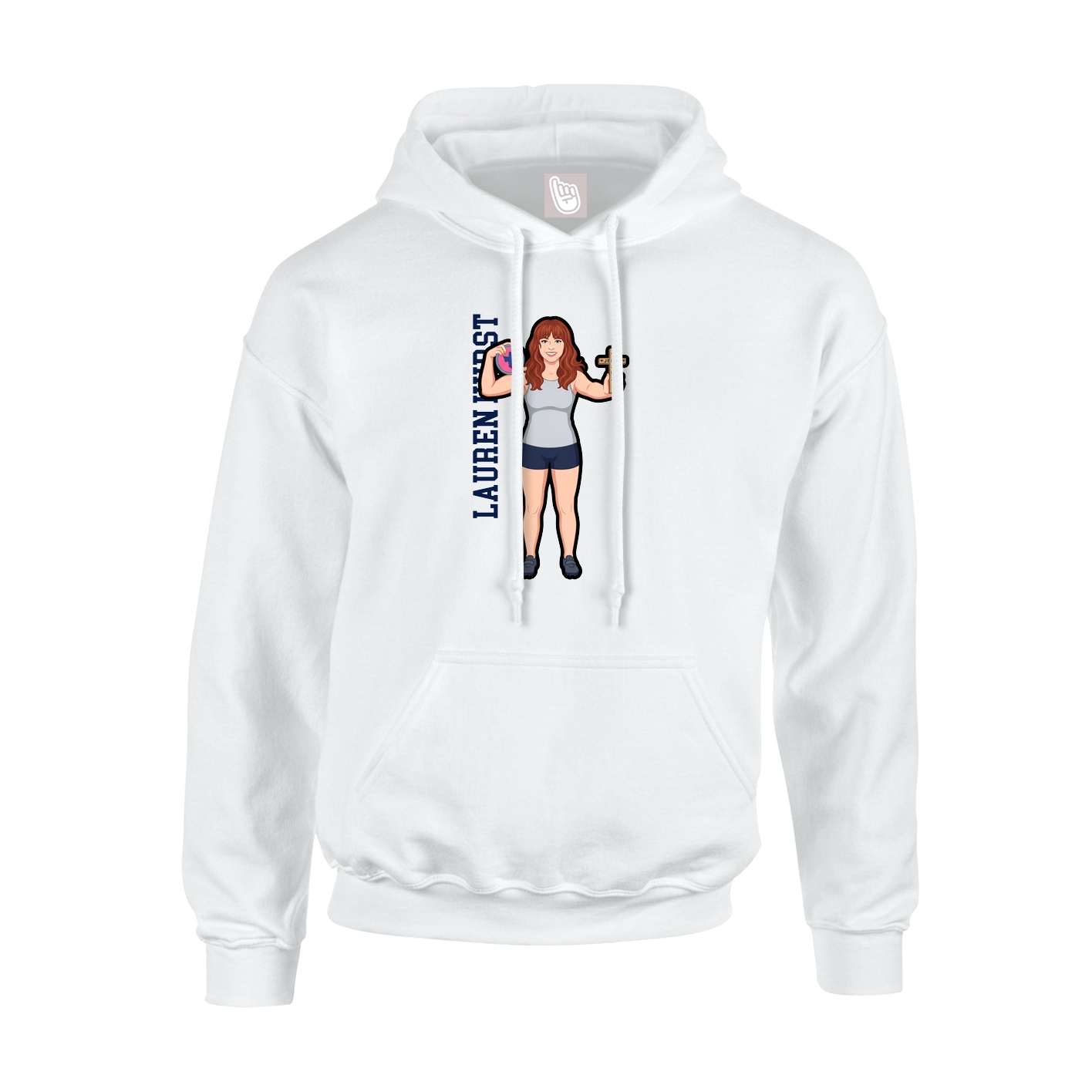 Youth Hoodie — Name Vertical in White