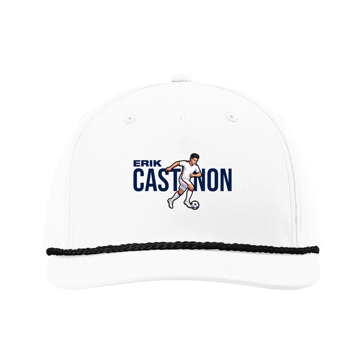 Five-Panel Classic Rope Cap — Player Name in White